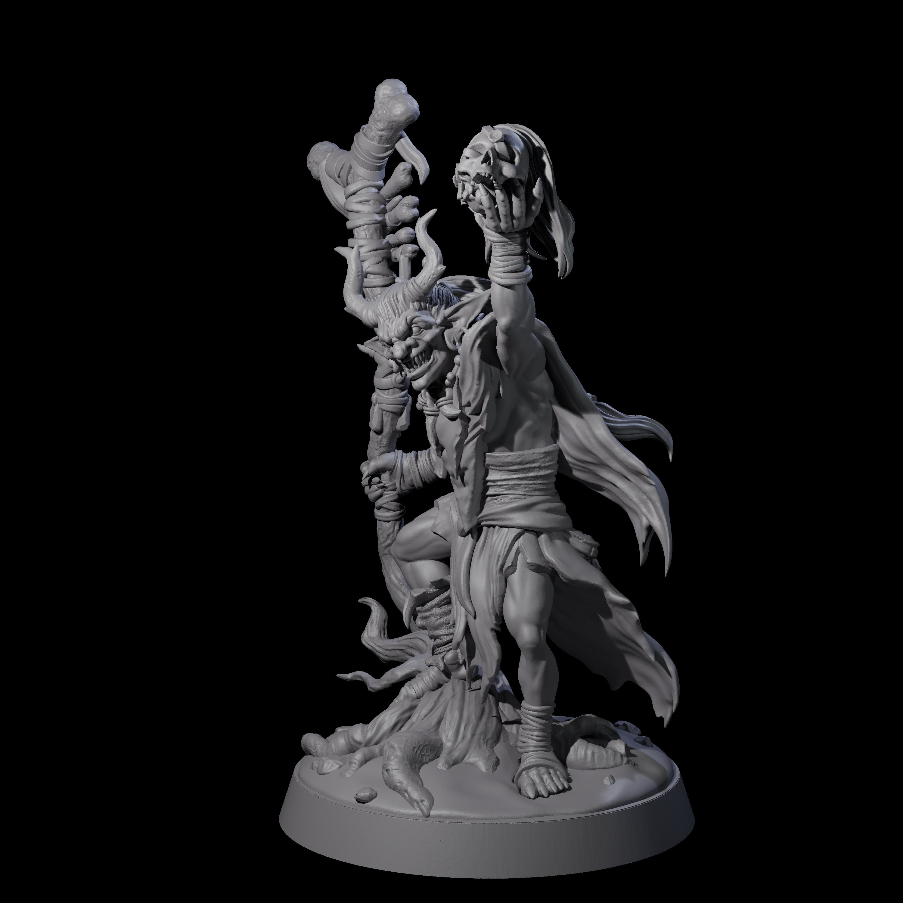 Marsh Goblin Shaman Miniature for Dungeons and Dragons, Pathfinder or other TTRPGs