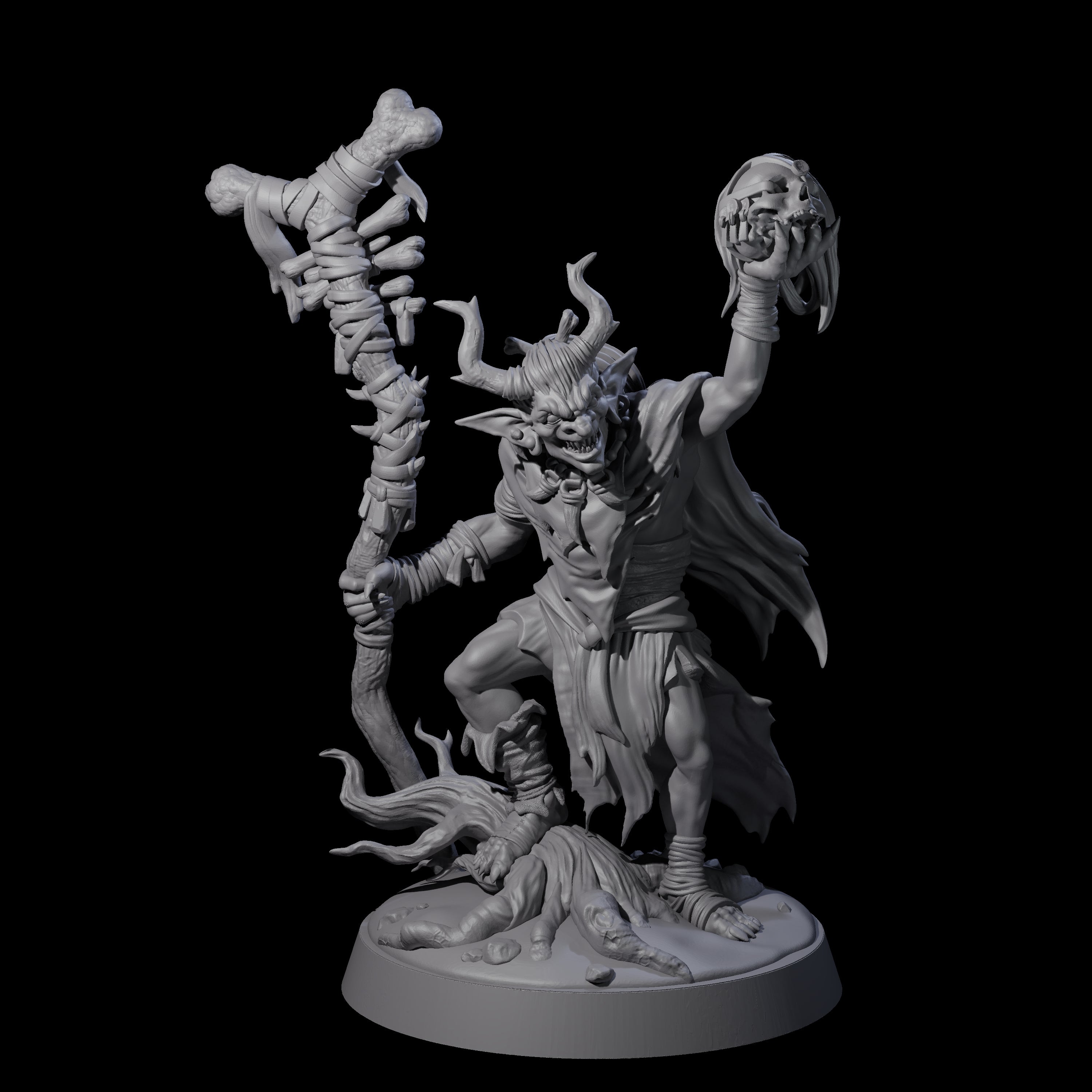 Marsh Goblin Shaman Miniature for Dungeons and Dragons, Pathfinder or other TTRPGs