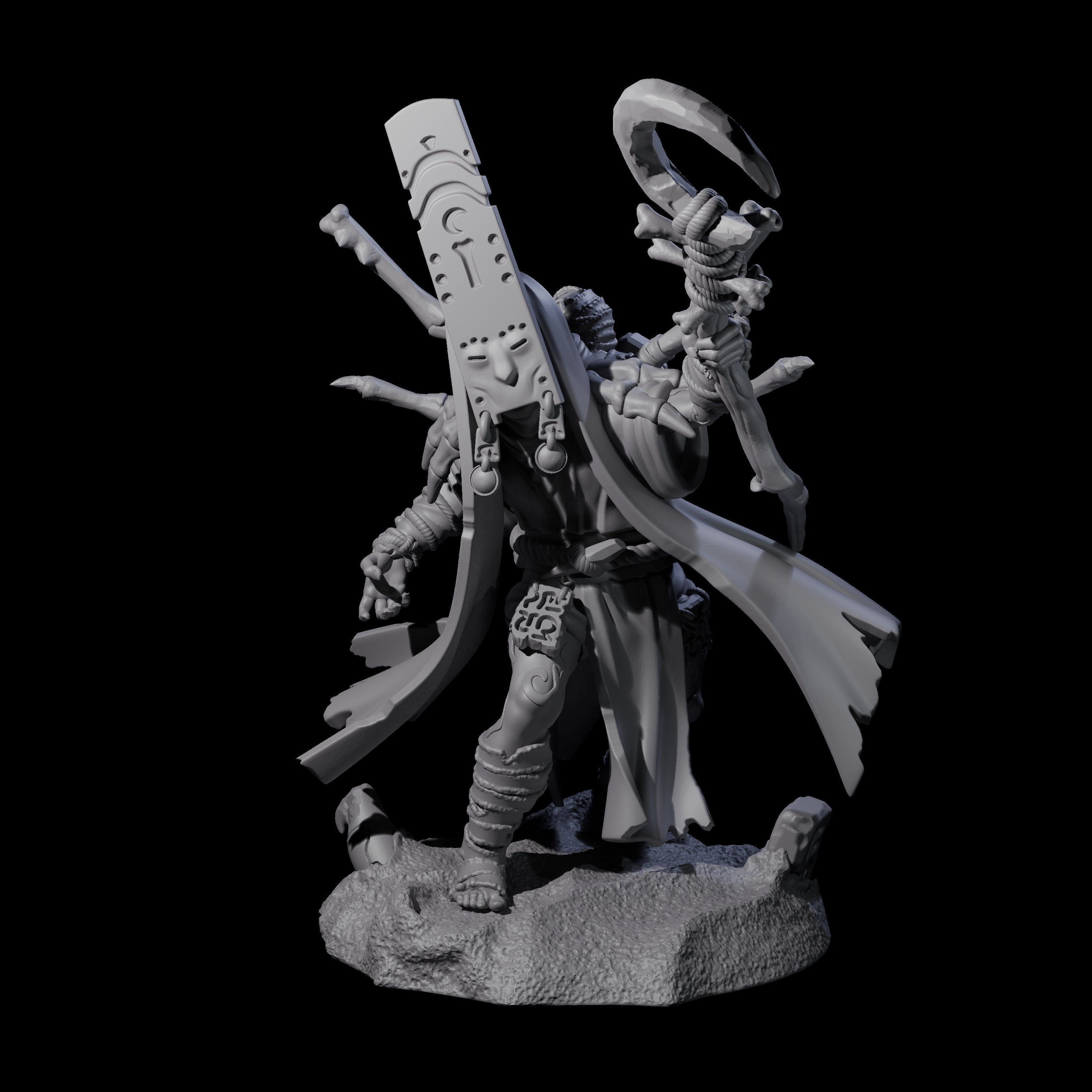 Masked Cultist Wizard Miniature for Dungeons and Dragons, Pathfinder or other TTRPGs