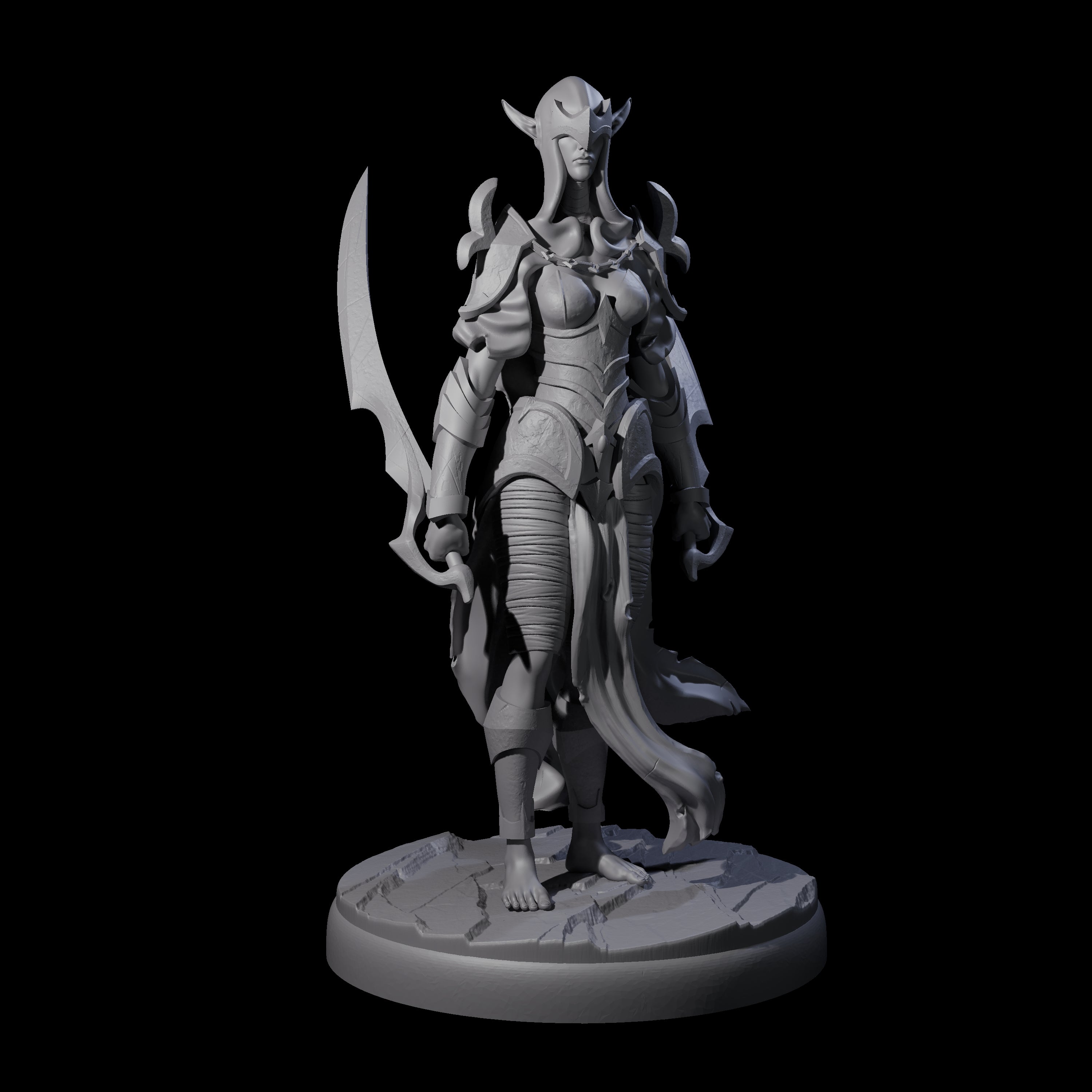 Masked Dark Elf Rogue A Miniature for Dungeons and Dragons, Pathfinder or other TTRPGs