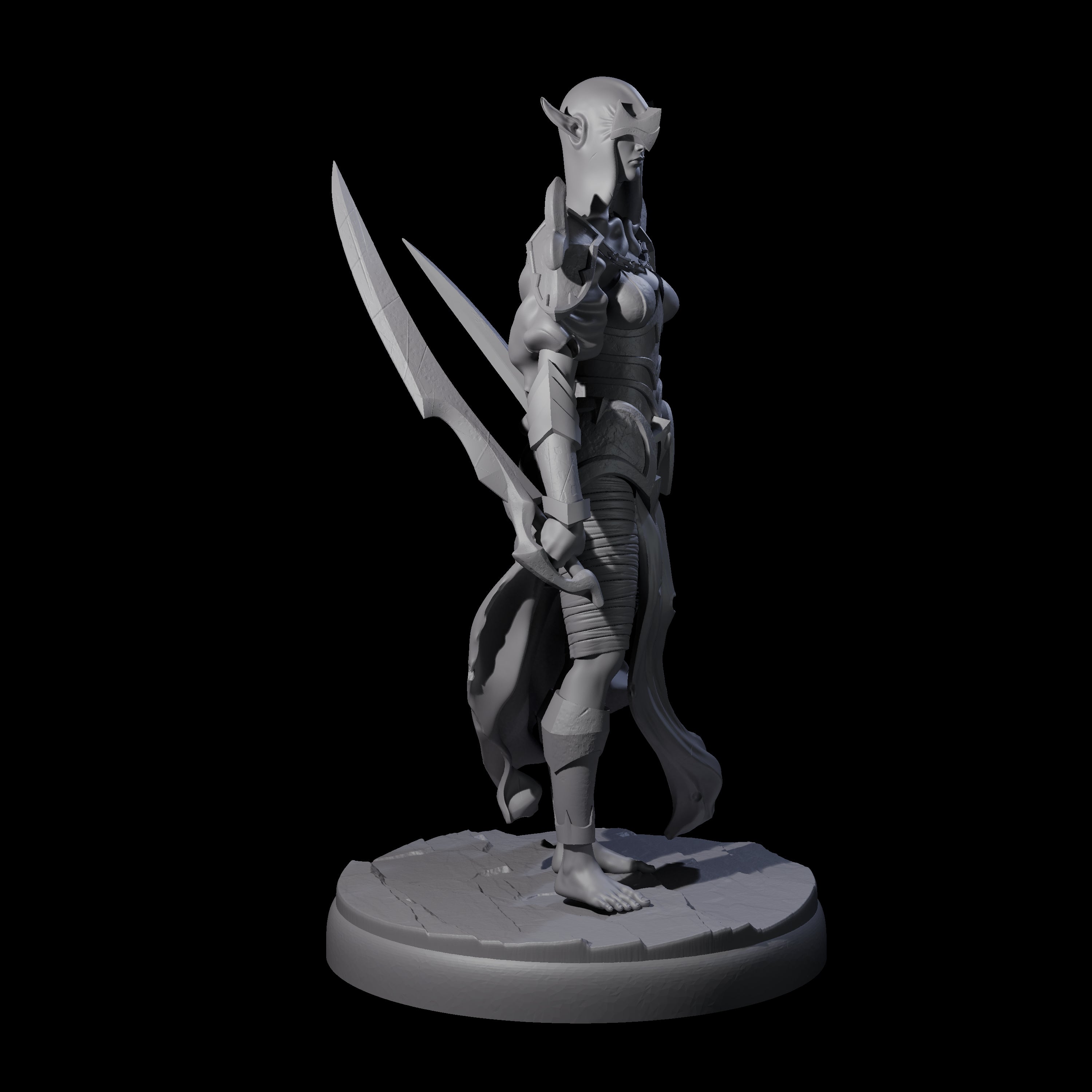 Masked Dark Elf Rogue A Miniature for Dungeons and Dragons, Pathfinder or other TTRPGs
