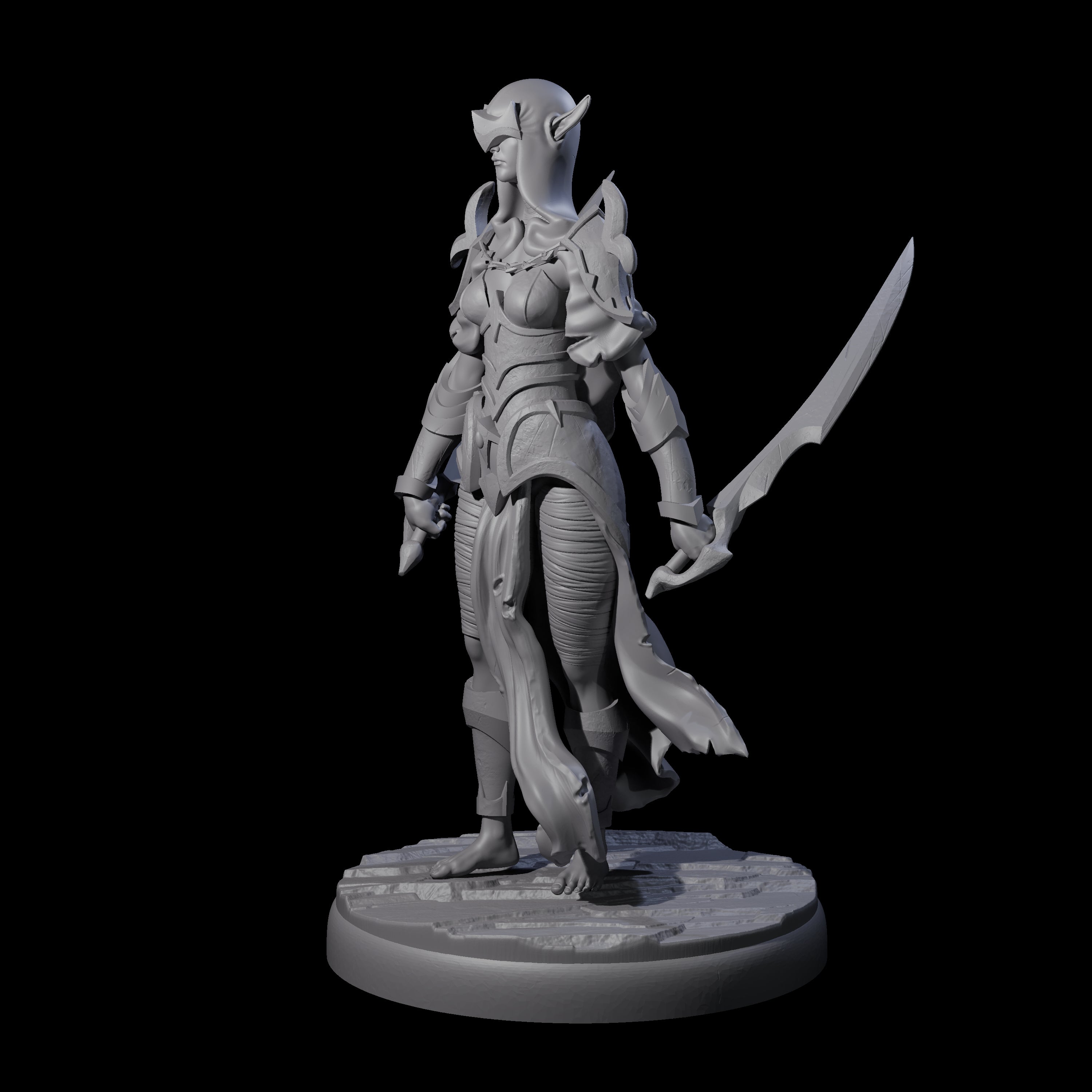 Masked Dark Elf Rogue A Miniature for Dungeons and Dragons, Pathfinder or other TTRPGs