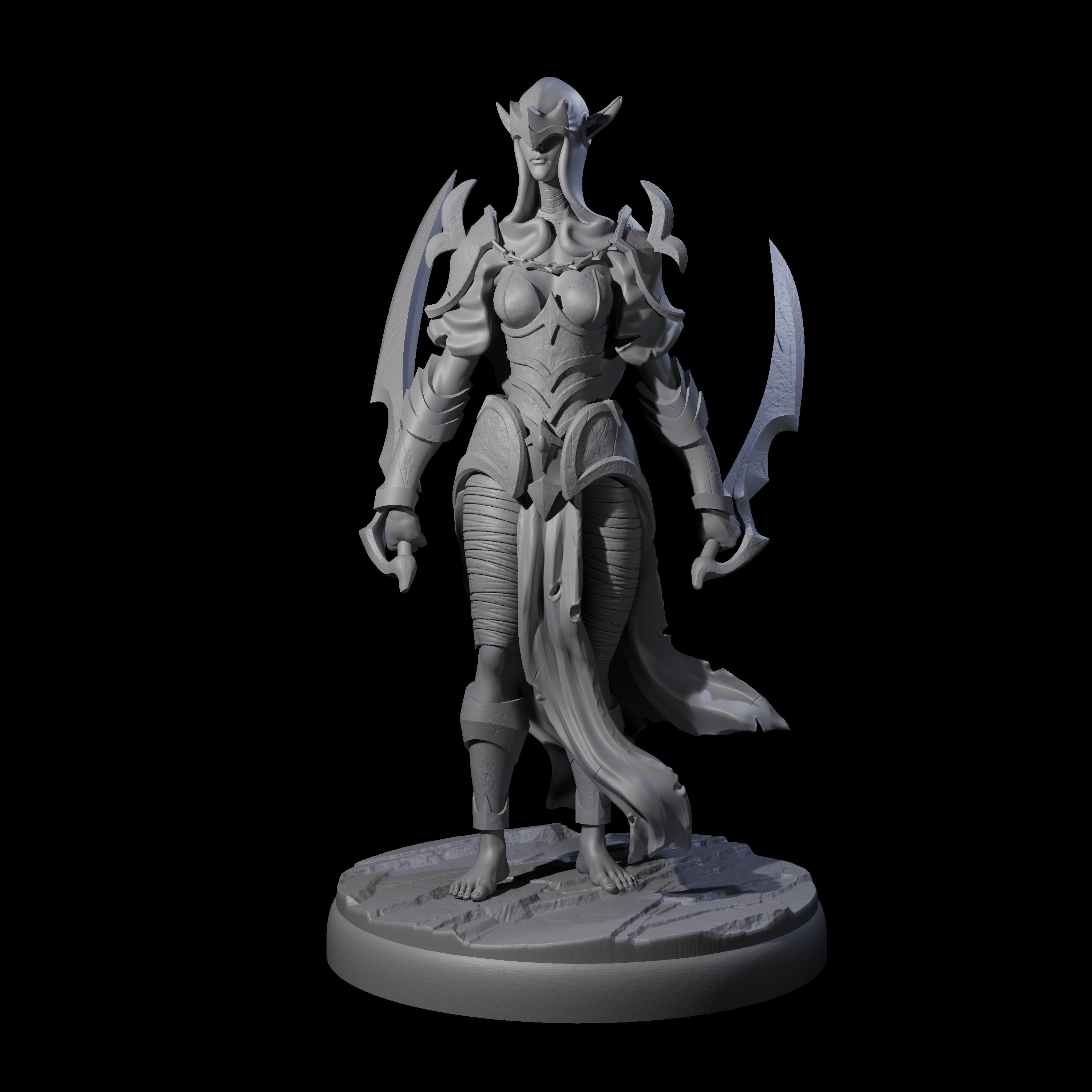 Masked Dark Elf Rogue A Miniature for Dungeons and Dragons, Pathfinder or other TTRPGs