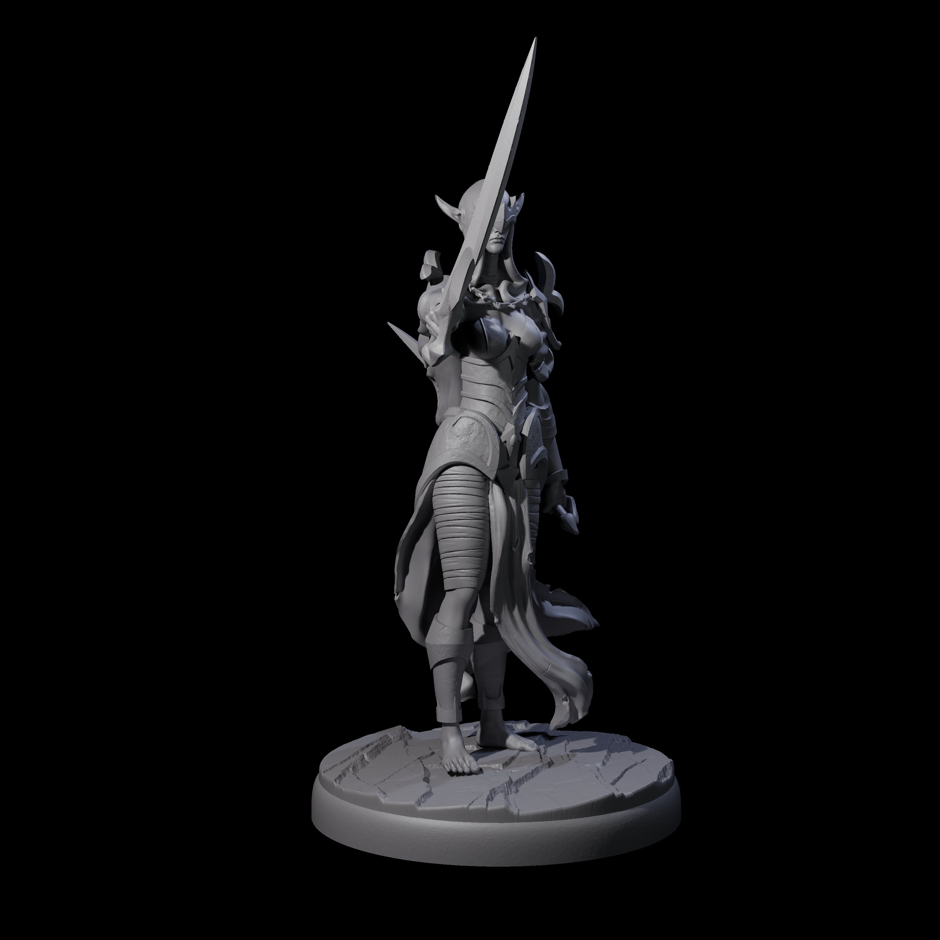Masked Dark Elf Rogue B Miniature for Dungeons and Dragons, Pathfinder or other TTRPGs