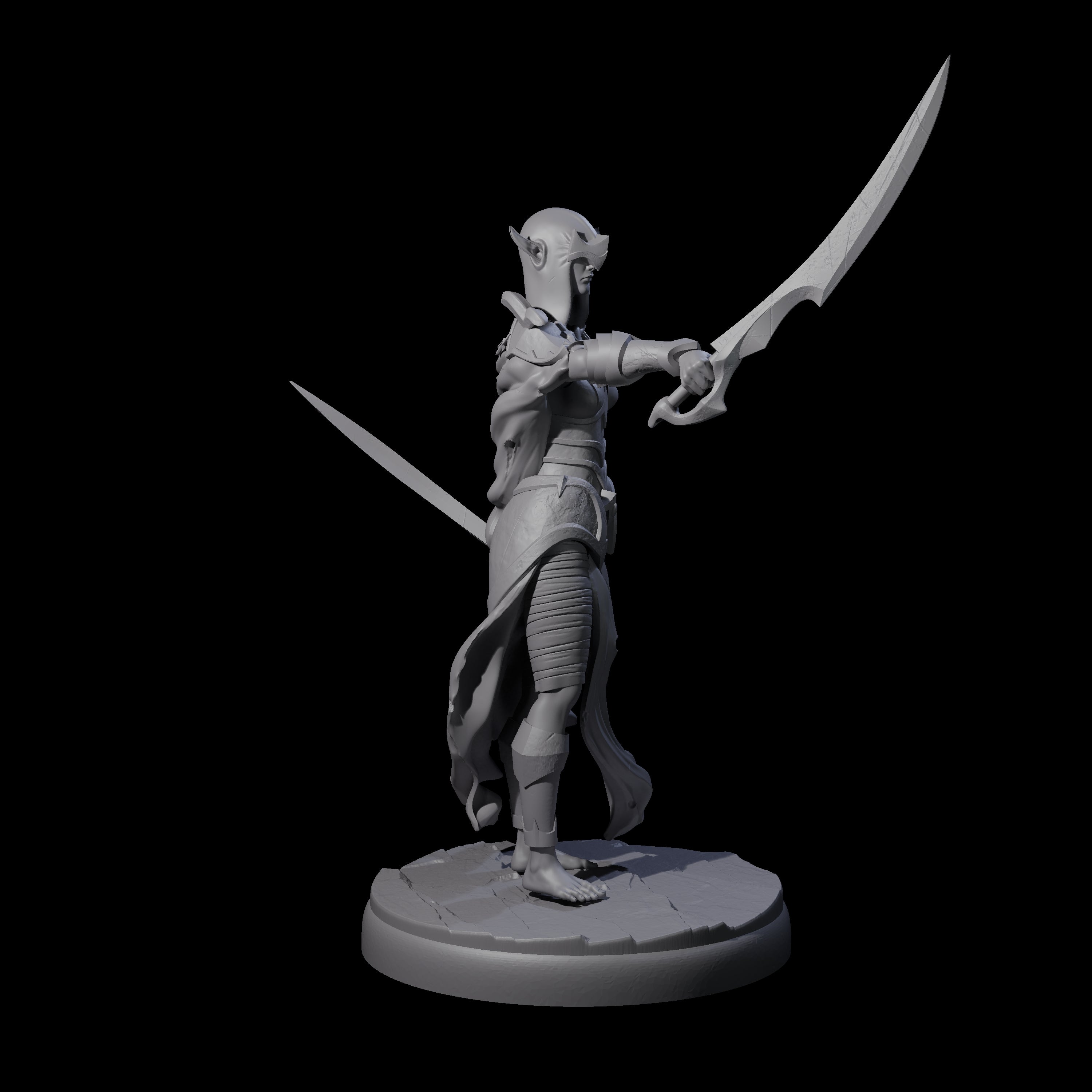Masked Dark Elf Rogue B Miniature for Dungeons and Dragons, Pathfinder or other TTRPGs
