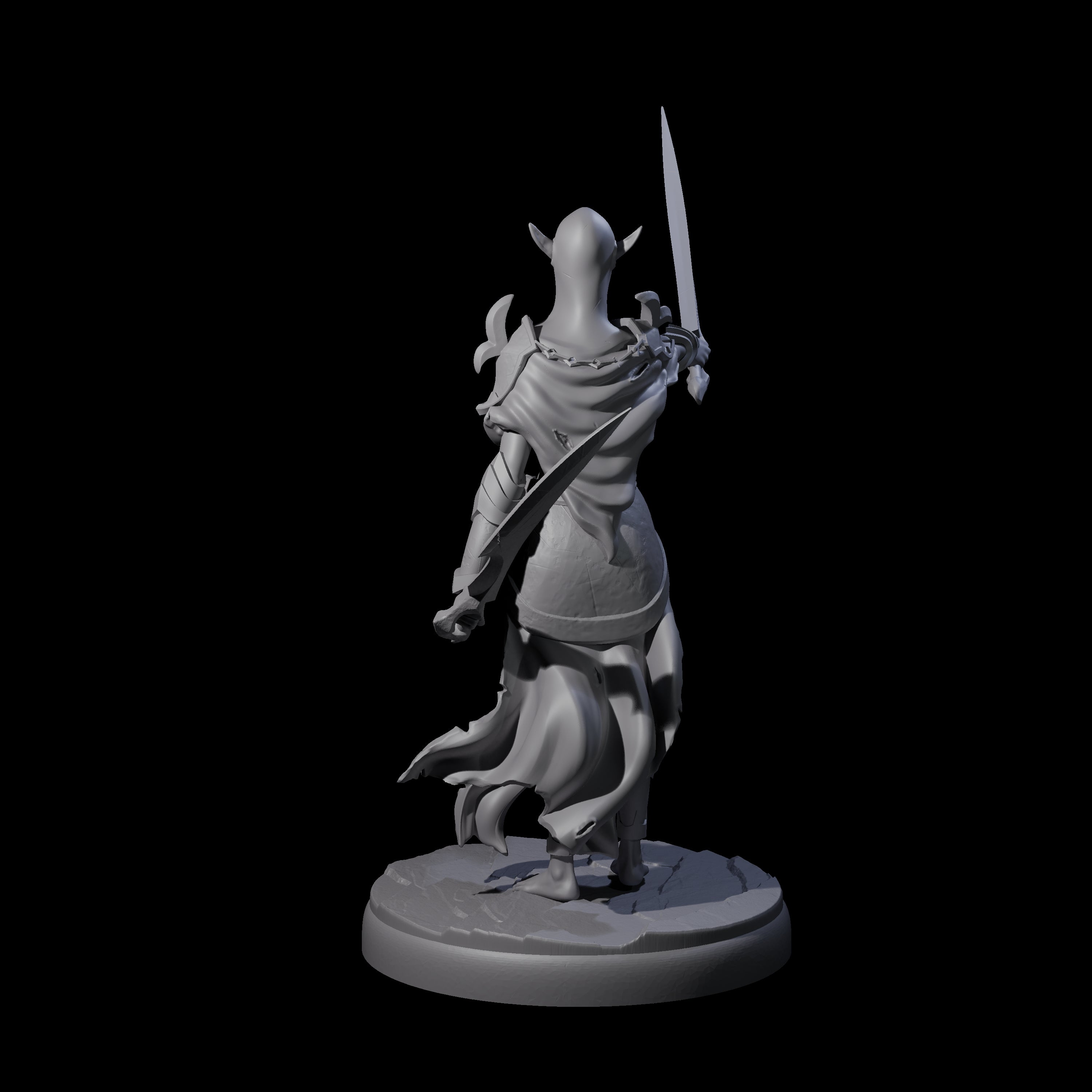 Masked Dark Elf Rogue B Miniature for Dungeons and Dragons, Pathfinder or other TTRPGs