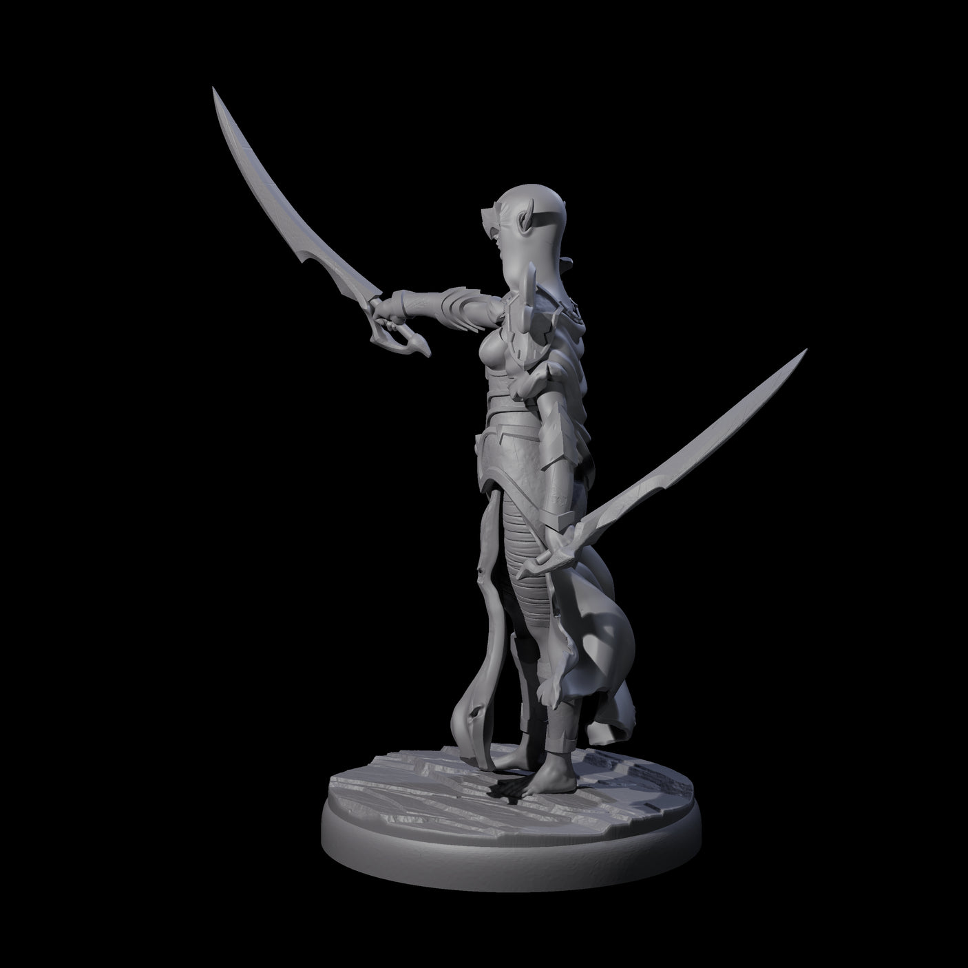 Masked Dark Elf Rogue B Miniature for Dungeons and Dragons, Pathfinder or other TTRPGs