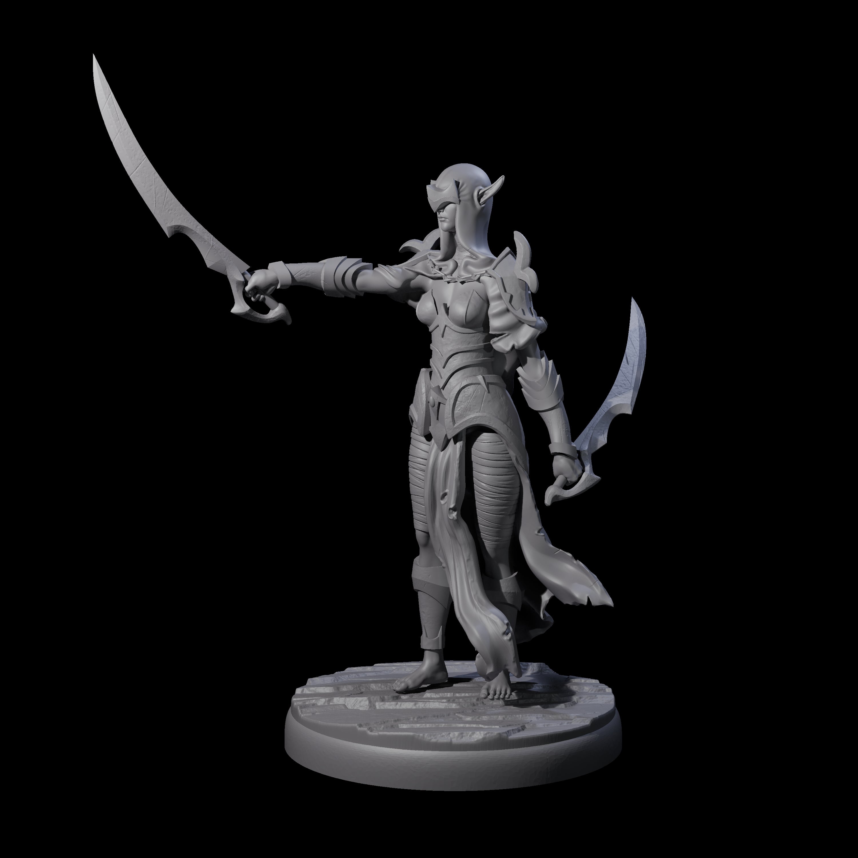 Masked Dark Elf Rogue B Miniature for Dungeons and Dragons, Pathfinder or other TTRPGs