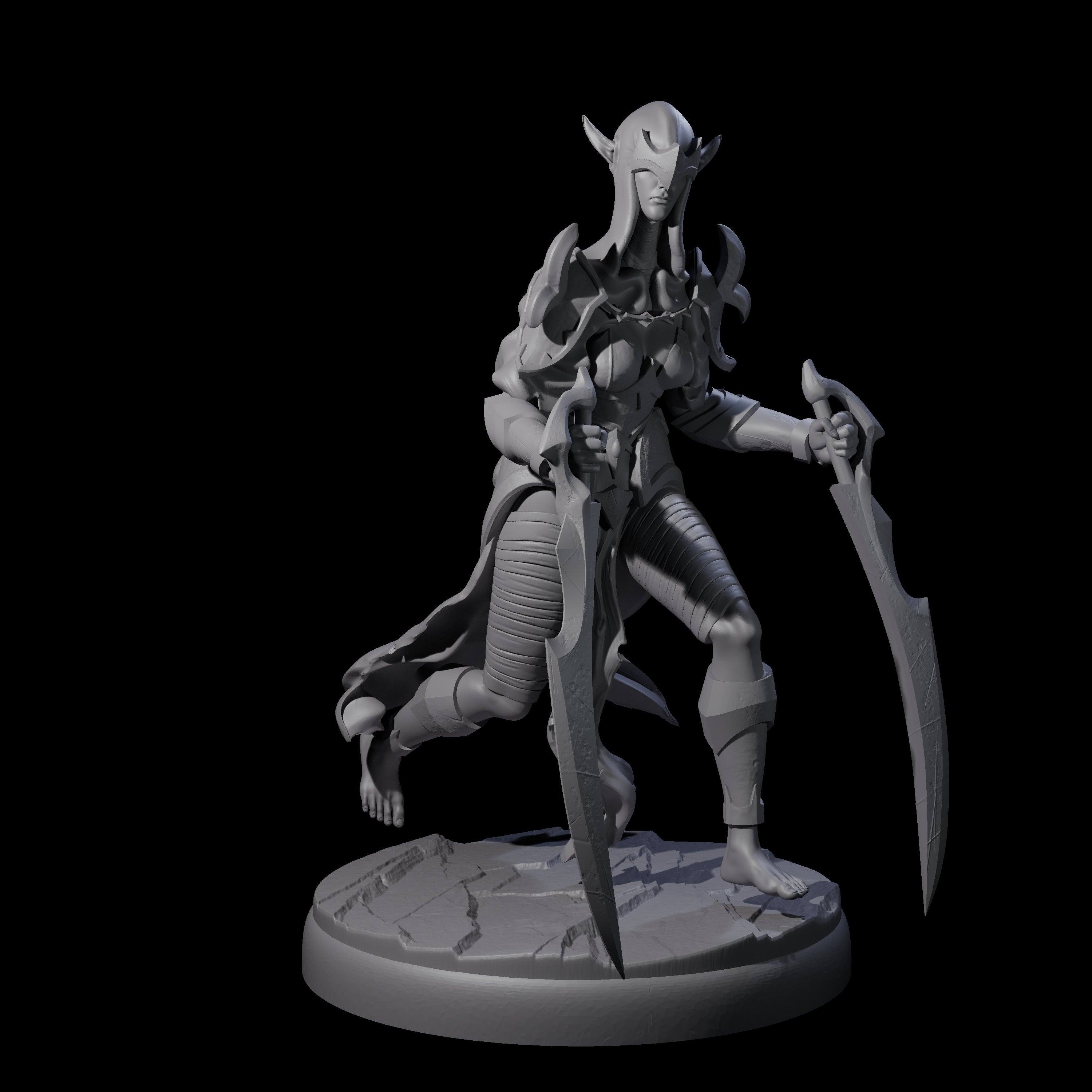 Masked Dark Elf Rogue C Miniature for Dungeons and Dragons, Pathfinder or other TTRPGs