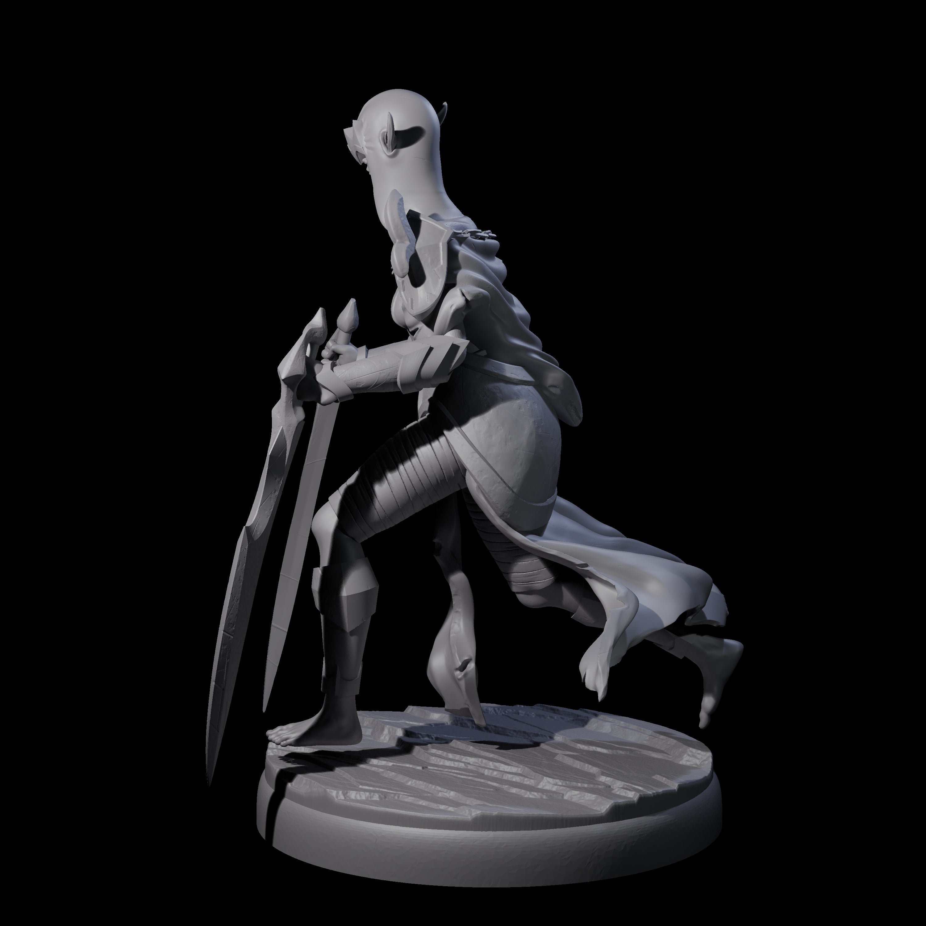 Masked Dark Elf Rogue C Miniature for Dungeons and Dragons, Pathfinder or other TTRPGs