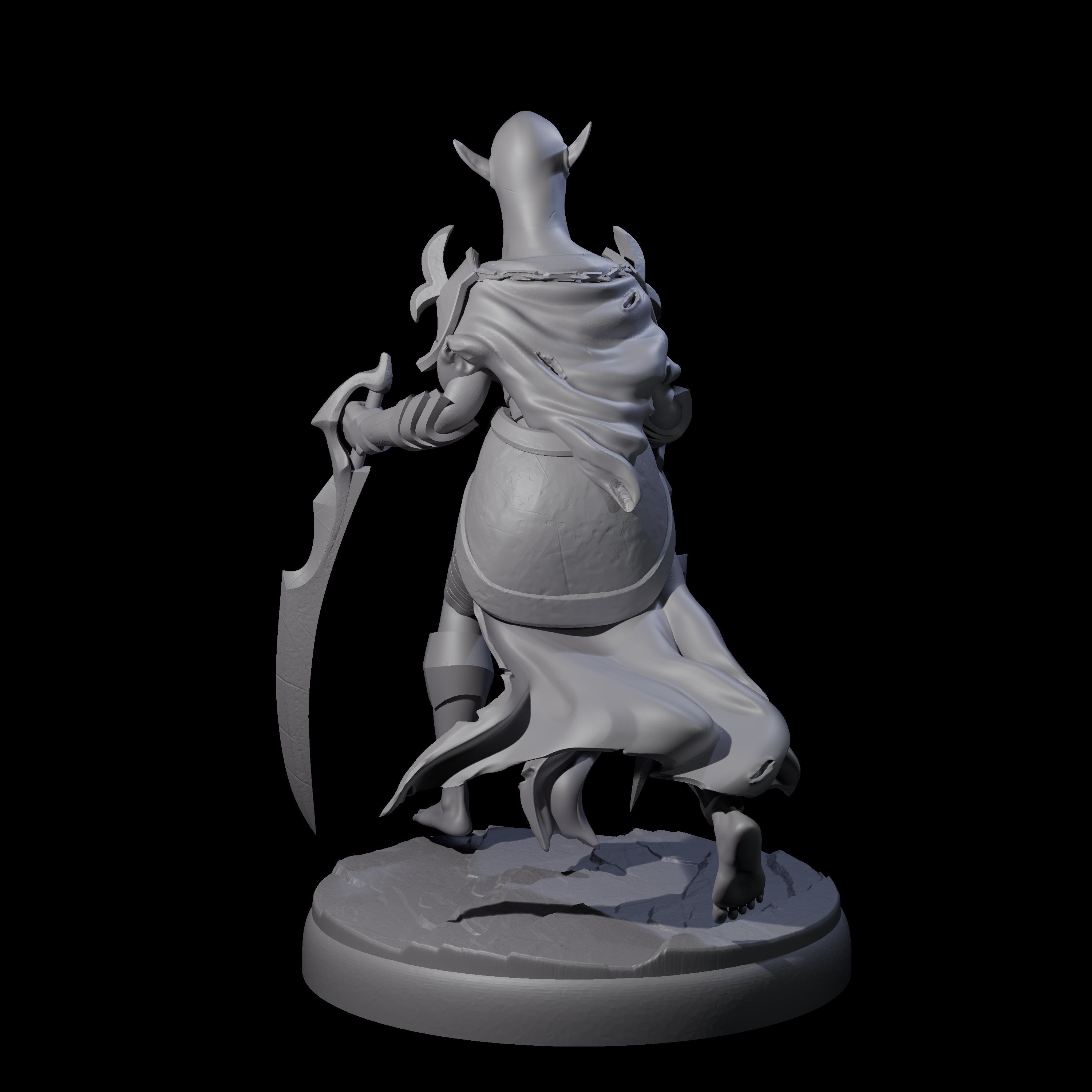 Masked Dark Elf Rogue C Miniature for Dungeons and Dragons, Pathfinder or other TTRPGs