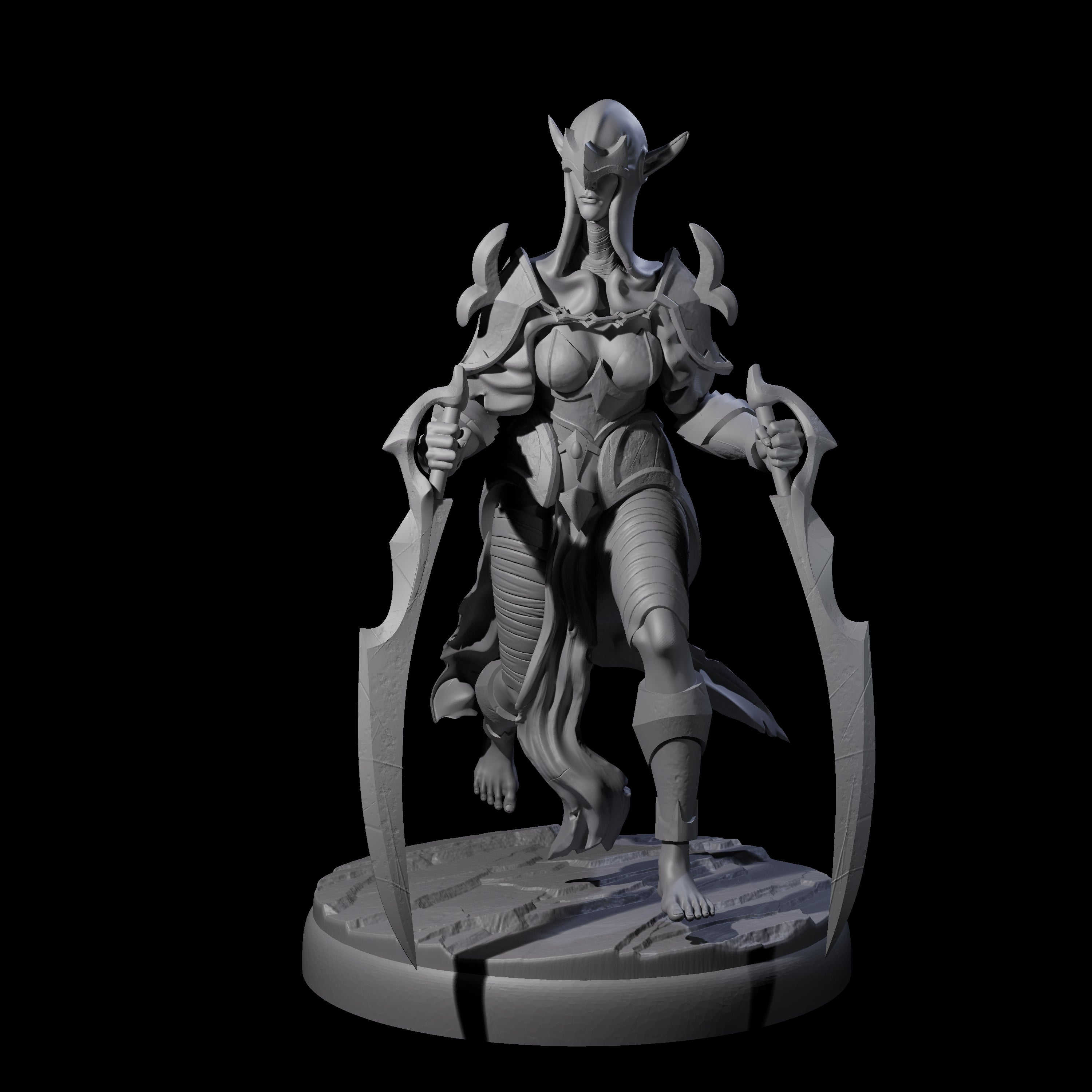 Masked Dark Elf Rogue C Miniature for Dungeons and Dragons, Pathfinder or other TTRPGs