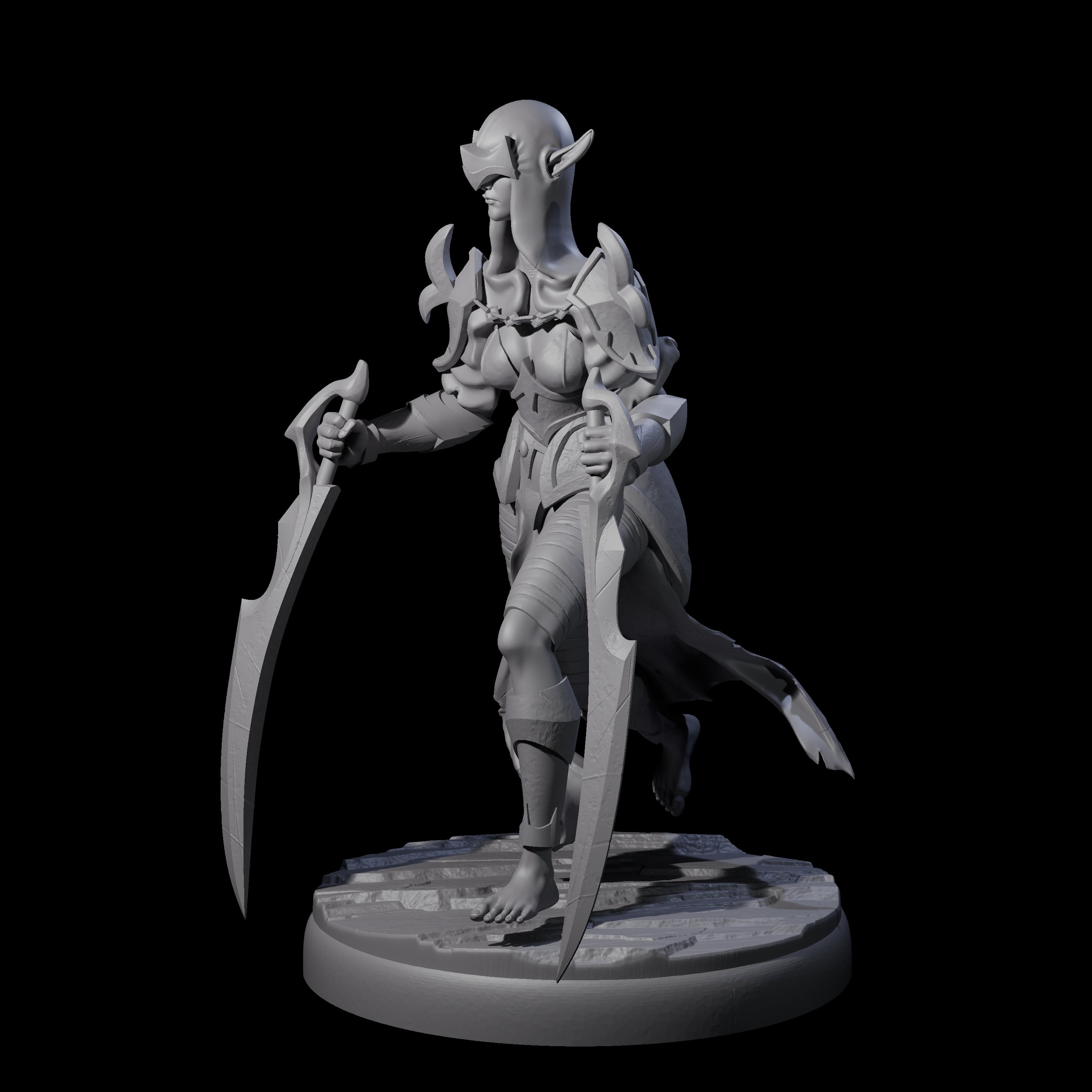 Masked Dark Elf Rogue C Miniature for Dungeons and Dragons, Pathfinder or other TTRPGs