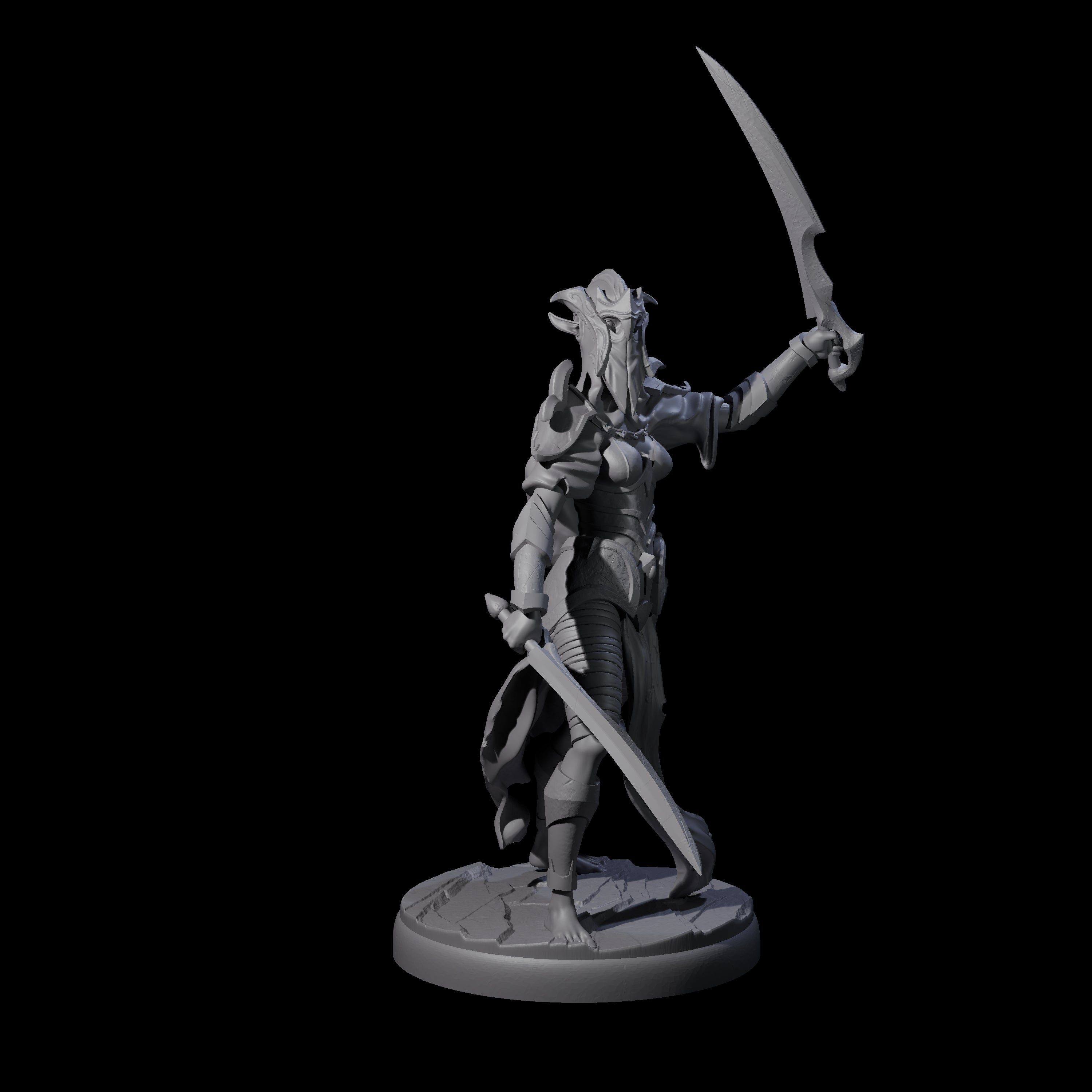 Masked Dark Elf Rogue Commander Miniature for Dungeons and Dragons, Pathfinder or other TTRPGs