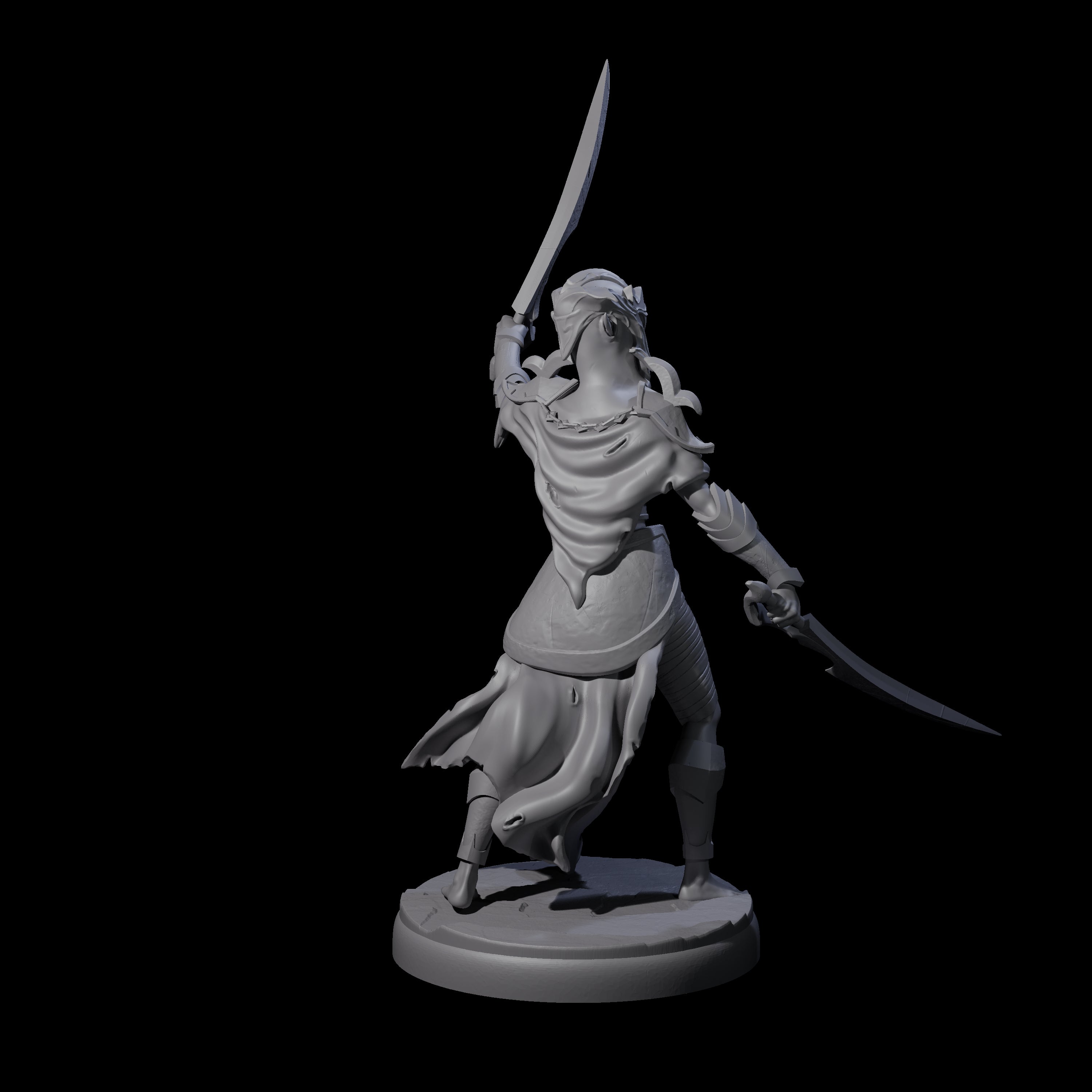 Masked Dark Elf Rogue Commander Miniature for Dungeons and Dragons, Pathfinder or other TTRPGs