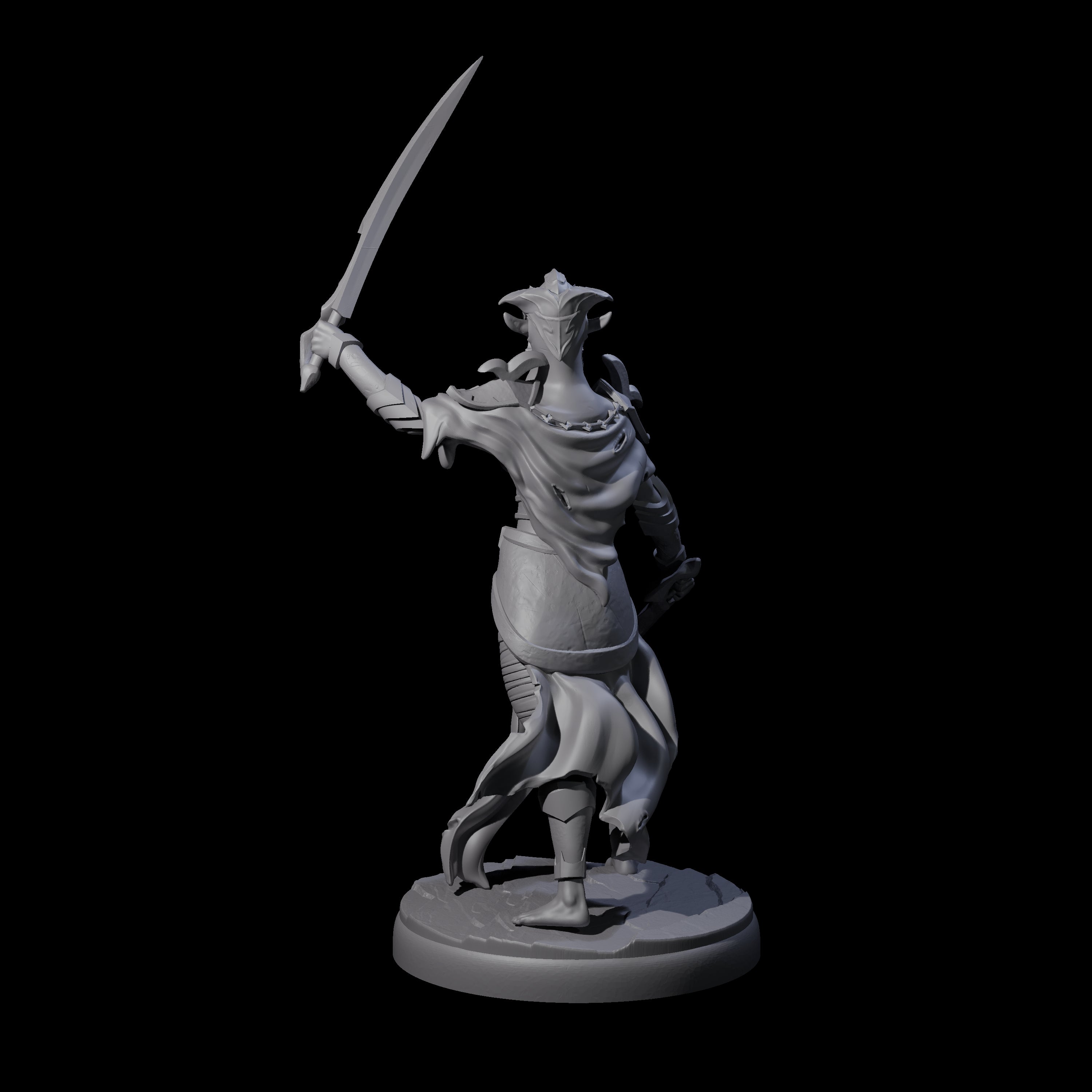 Masked Dark Elf Rogue Commander Miniature for Dungeons and Dragons, Pathfinder or other TTRPGs
