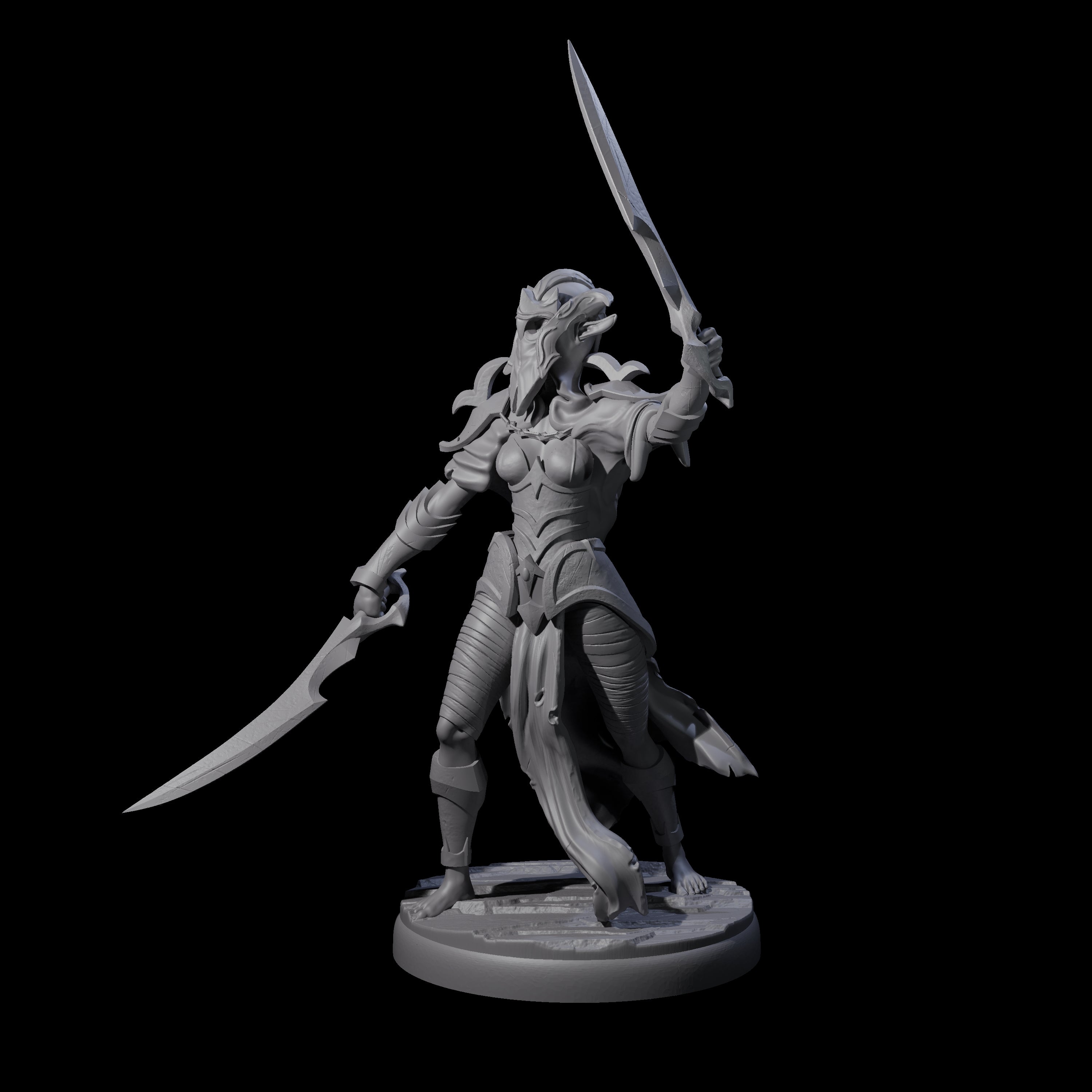 Masked Dark Elf Rogue Commander Miniature for Dungeons and Dragons, Pathfinder or other TTRPGs