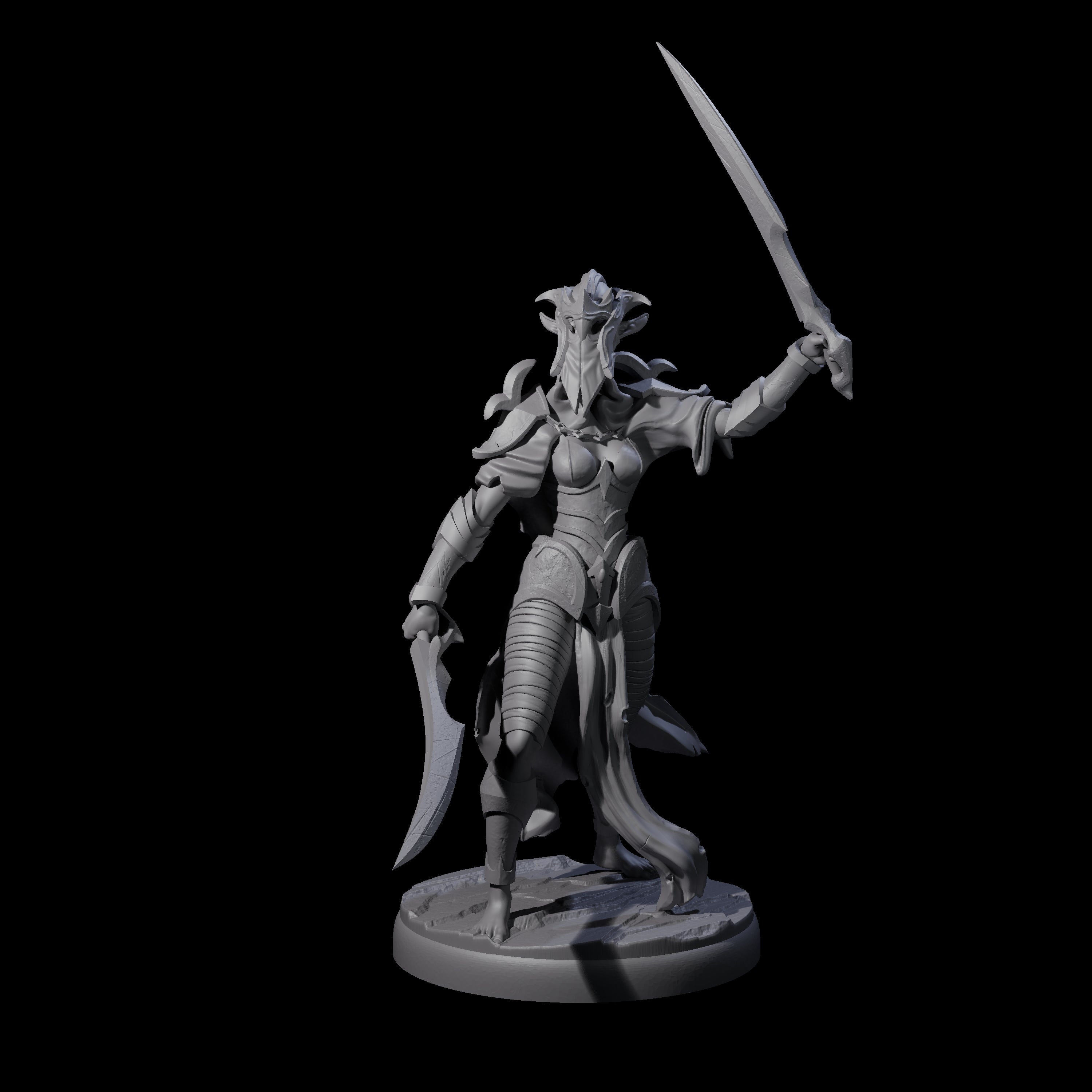 Masked Dark Elf Rogue Commander Miniature for Dungeons and Dragons, Pathfinder or other TTRPGs