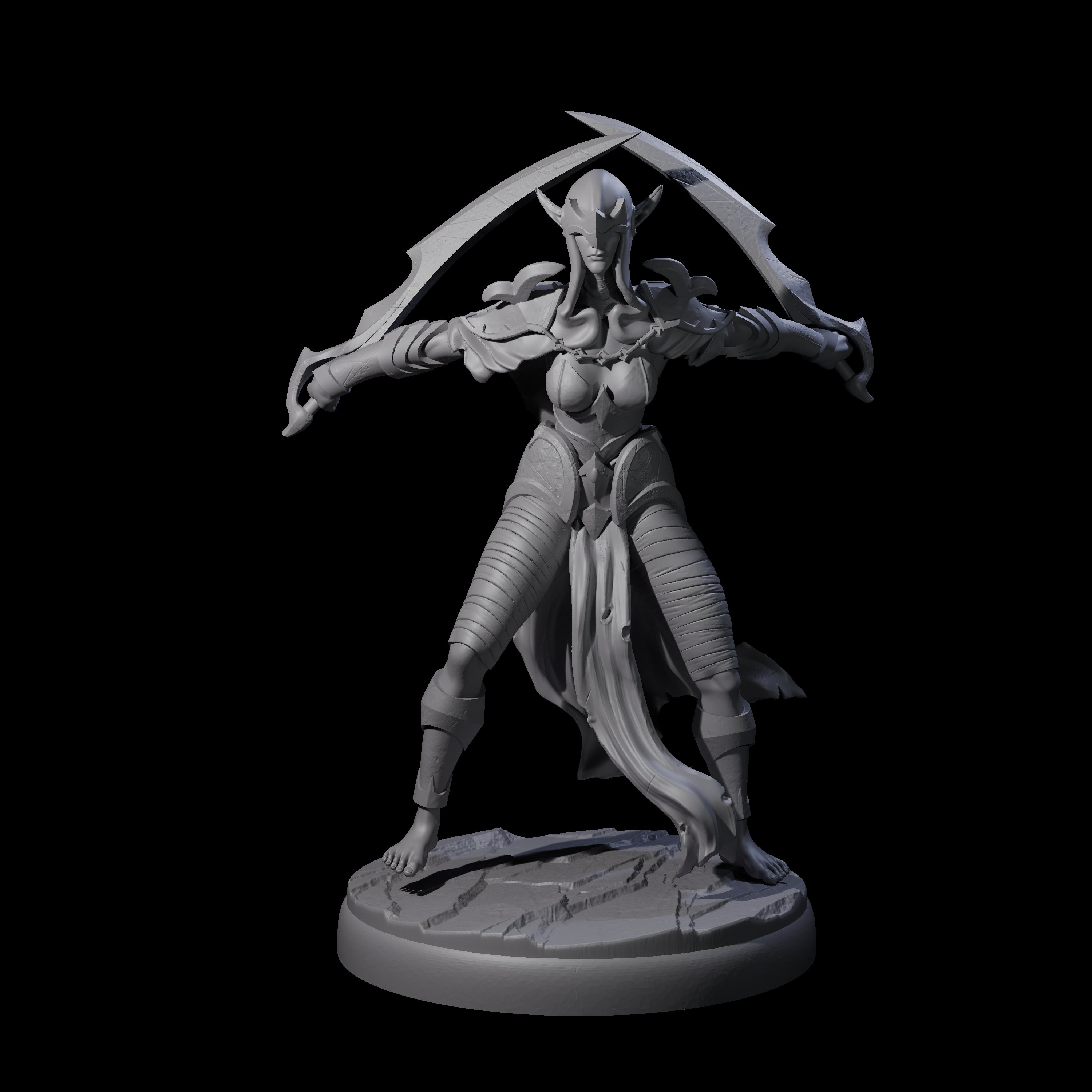Masked Dark Elf Rogue Company Miniature for Dungeons and Dragons, Pathfinder or other TTRPGs
