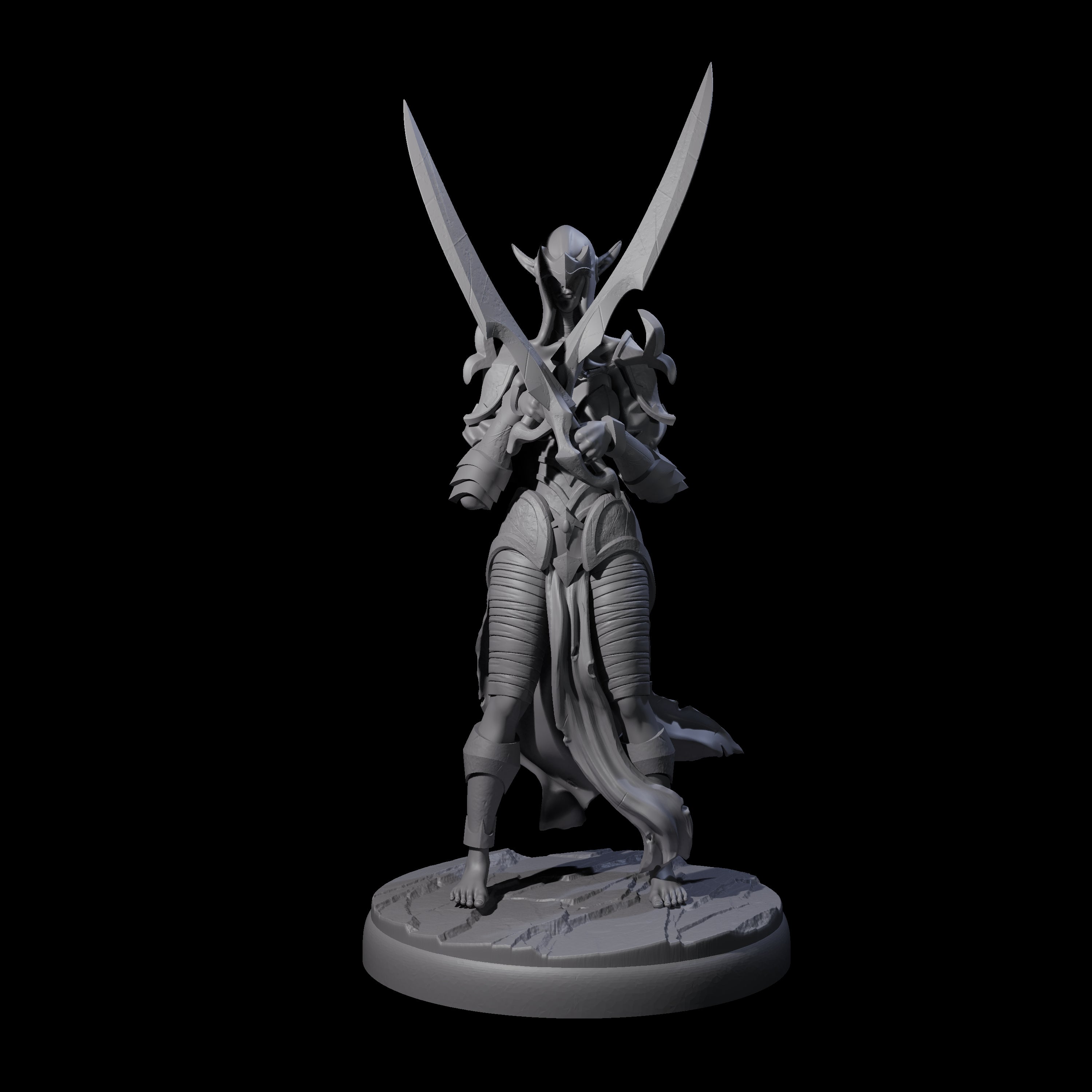Masked Dark Elf Rogue Company Miniature for Dungeons and Dragons, Pathfinder or other TTRPGs