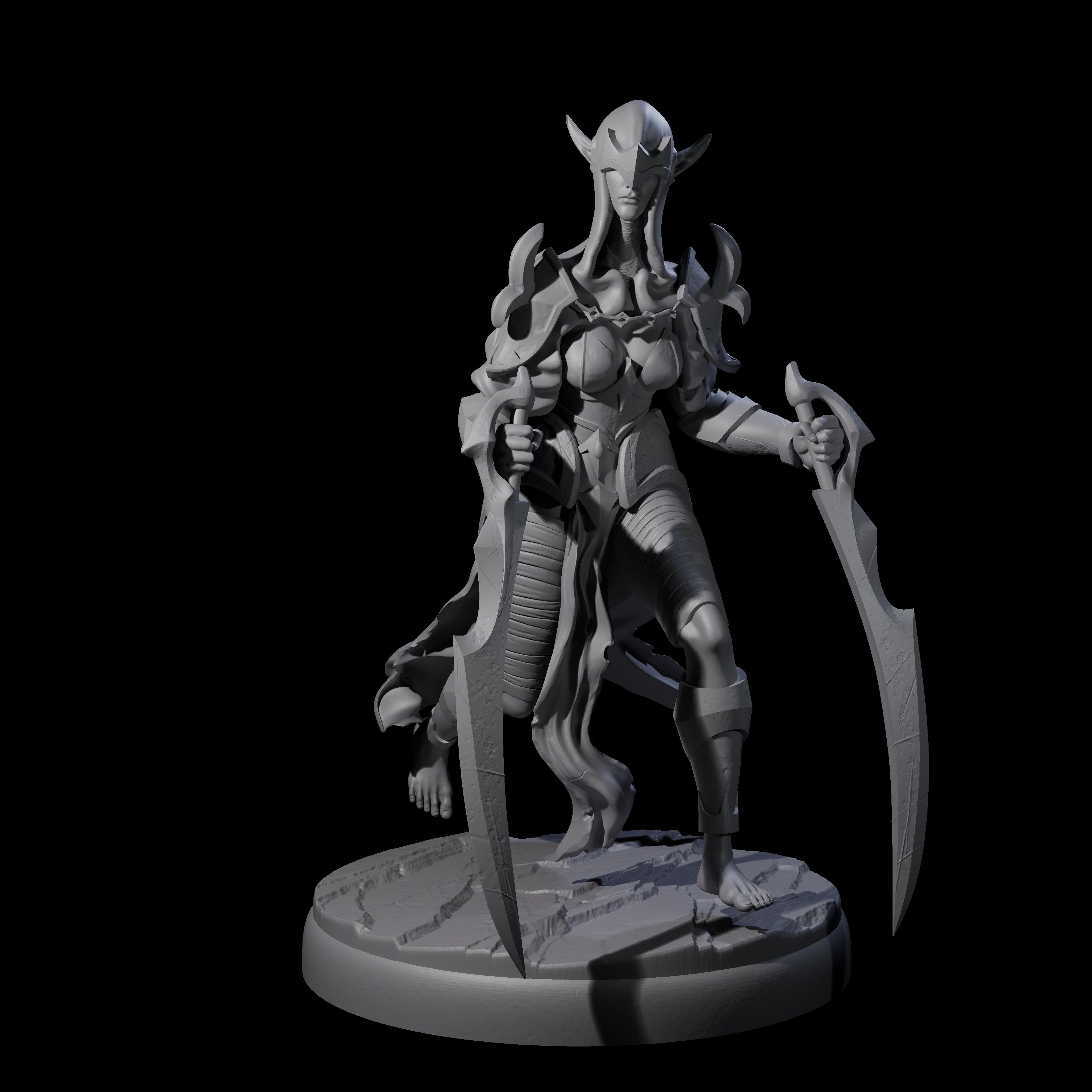 Masked Dark Elf Rogue Company Miniature for Dungeons and Dragons, Pathfinder or other TTRPGs