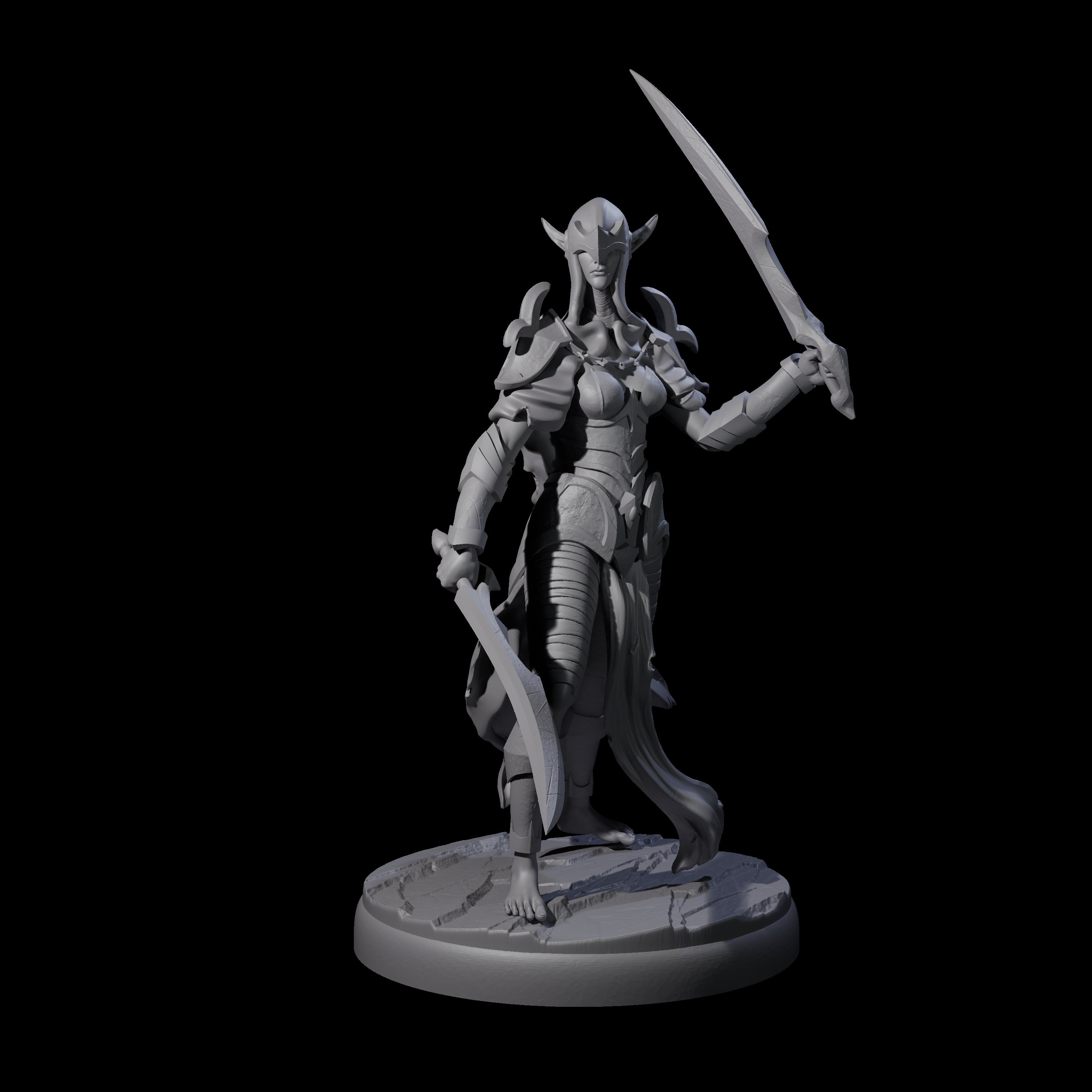 Masked Dark Elf Rogue Company Miniature for Dungeons and Dragons, Pathfinder or other TTRPGs