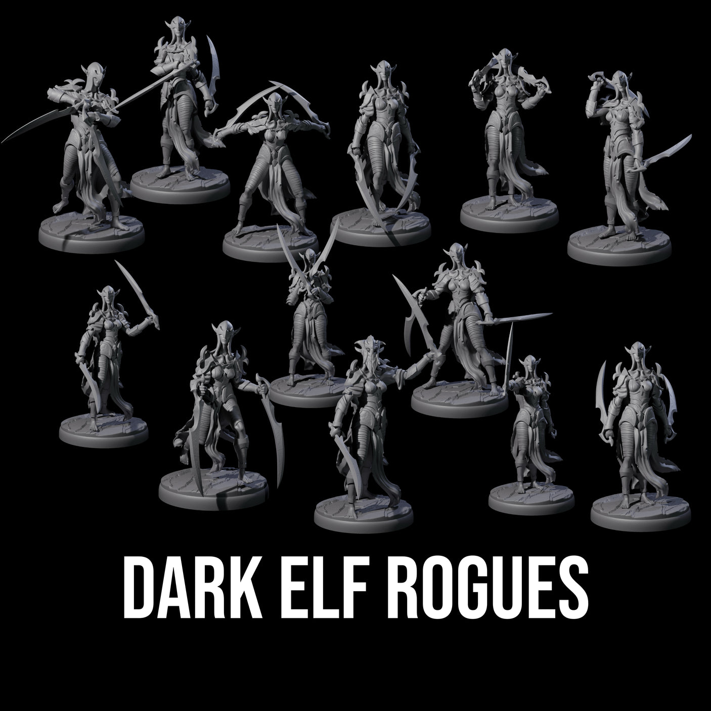 Masked Dark Elf Rogue Company Miniature for Dungeons and Dragons, Pathfinder or other TTRPGs