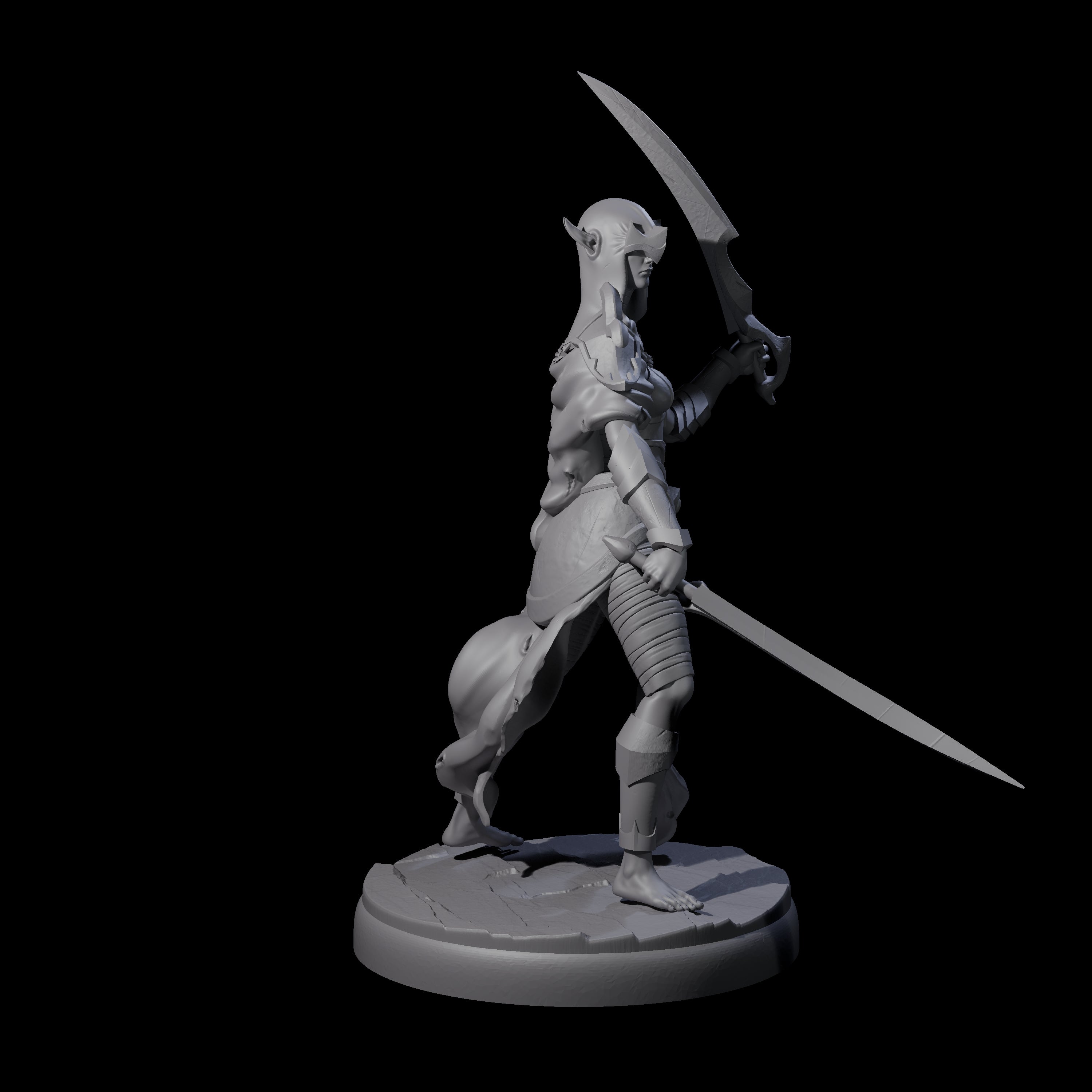 Masked Dark Elf Rogue D Miniature for Dungeons and Dragons, Pathfinder or other TTRPGs