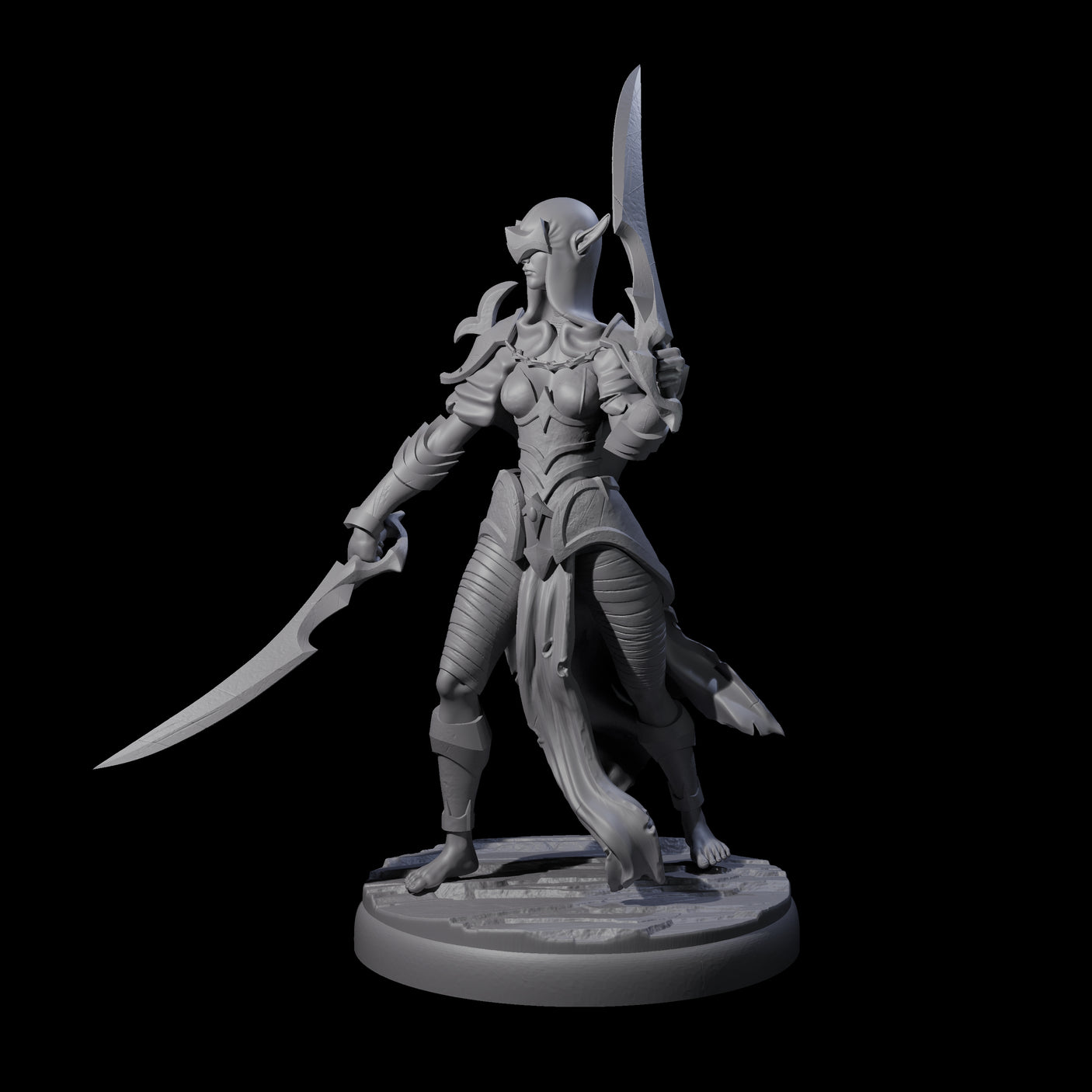 Masked Dark Elf Rogue D Miniature for Dungeons and Dragons, Pathfinder or other TTRPGs