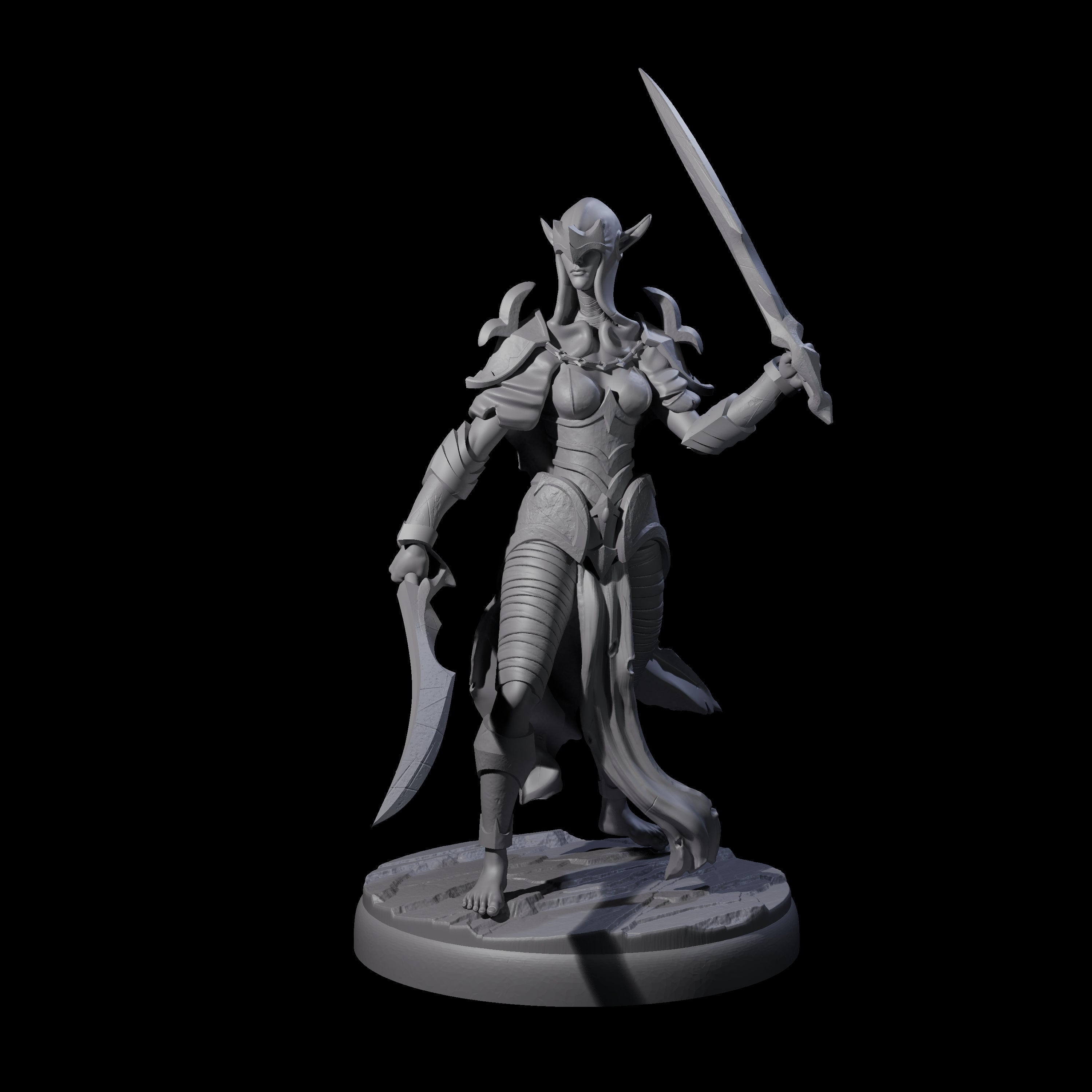 Masked Dark Elf Rogue D Miniature for Dungeons and Dragons, Pathfinder or other TTRPGs