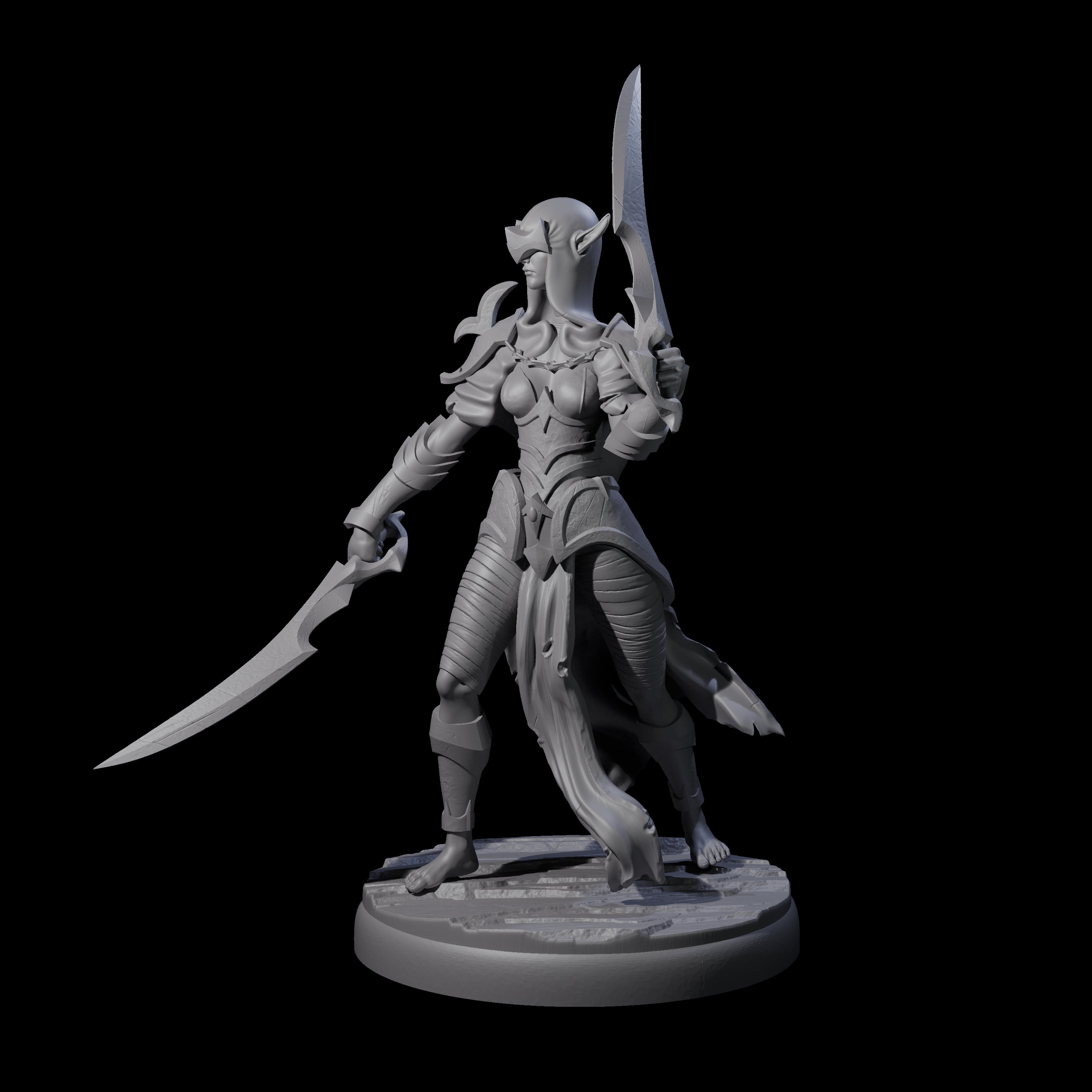 Masked Dark Elf Rogue D Miniature for Dungeons and Dragons, Pathfinder or other TTRPGs