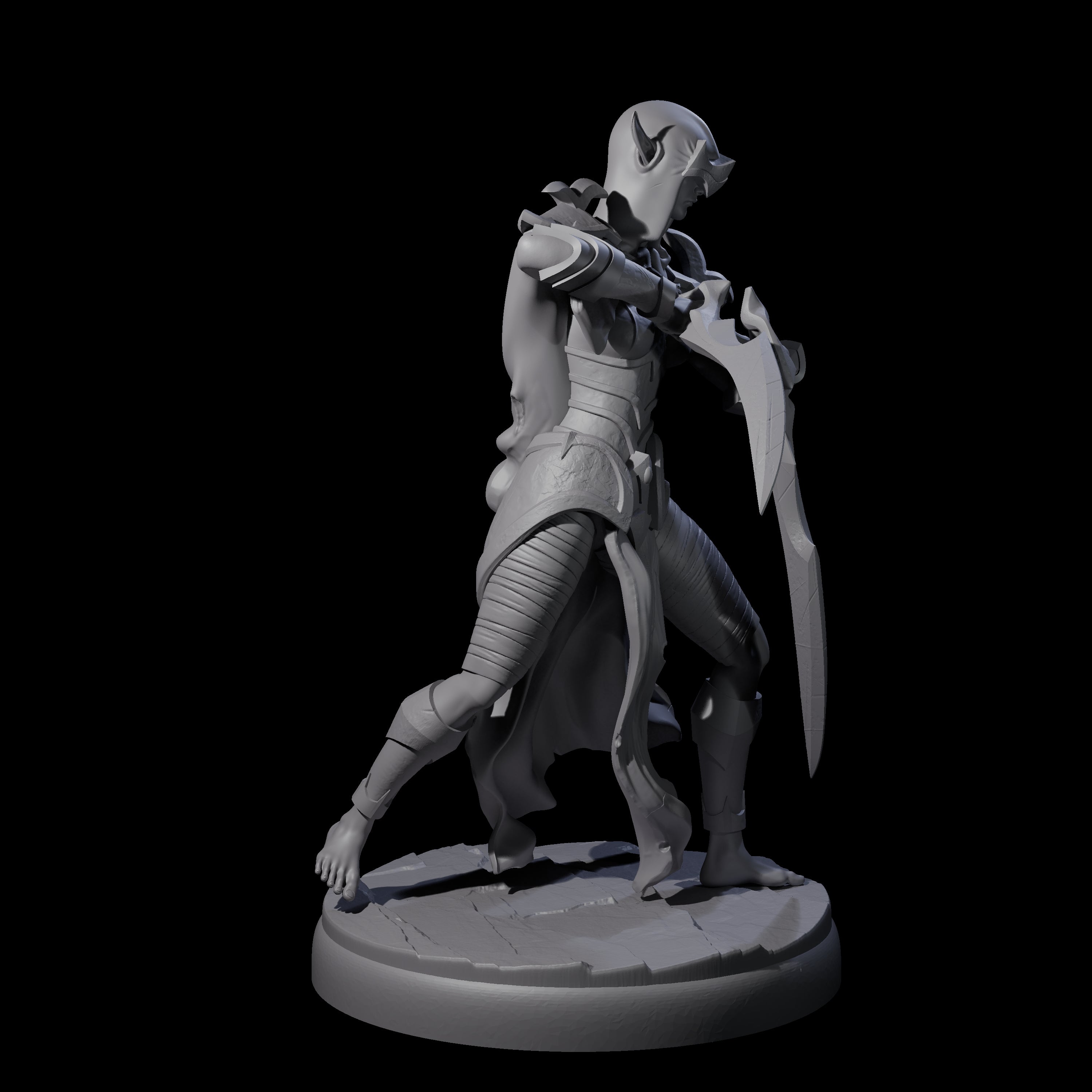 Masked Dark Elf Rogue E Miniature for Dungeons and Dragons, Pathfinder or other TTRPGs