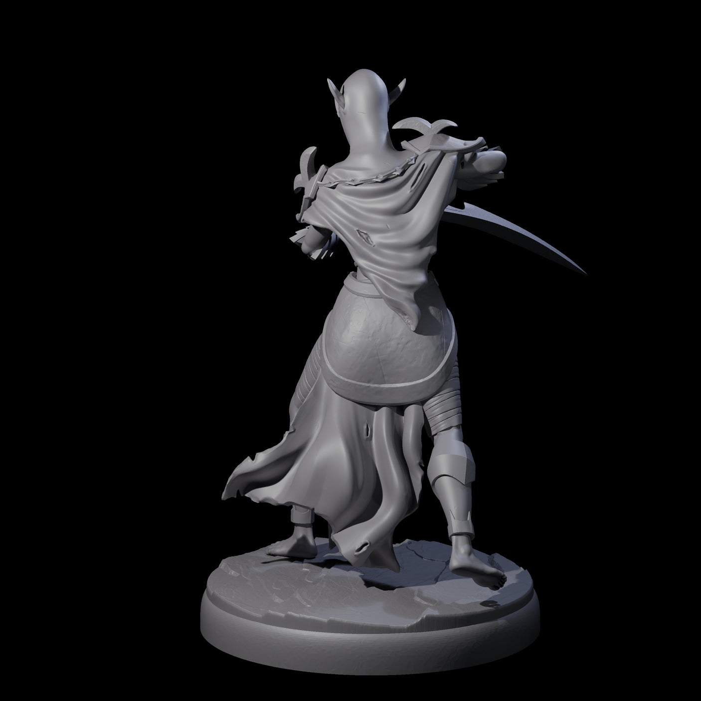 Masked Dark Elf Rogue E Miniature for Dungeons and Dragons, Pathfinder or other TTRPGs