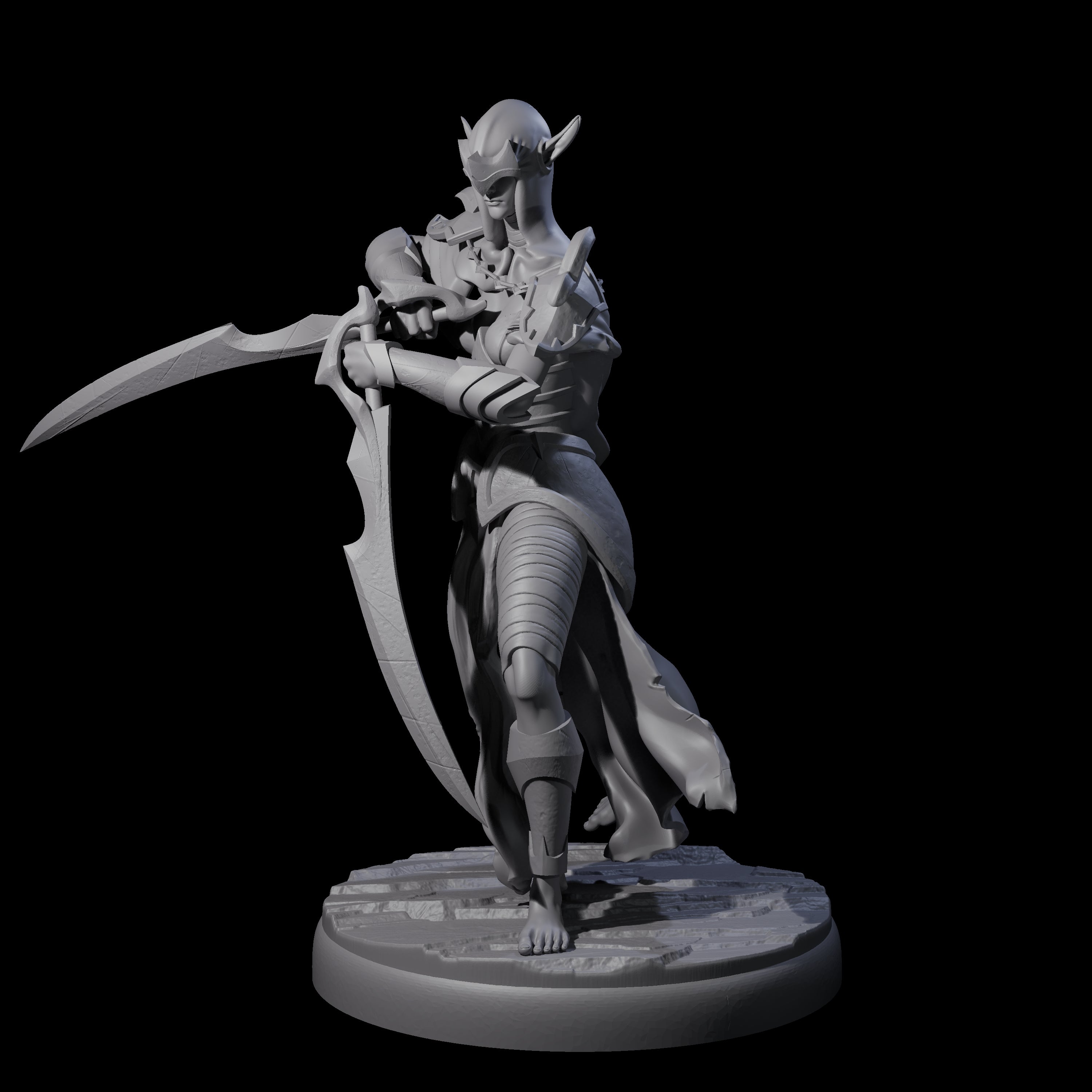 Masked Dark Elf Rogue E Miniature for Dungeons and Dragons, Pathfinder or other TTRPGs