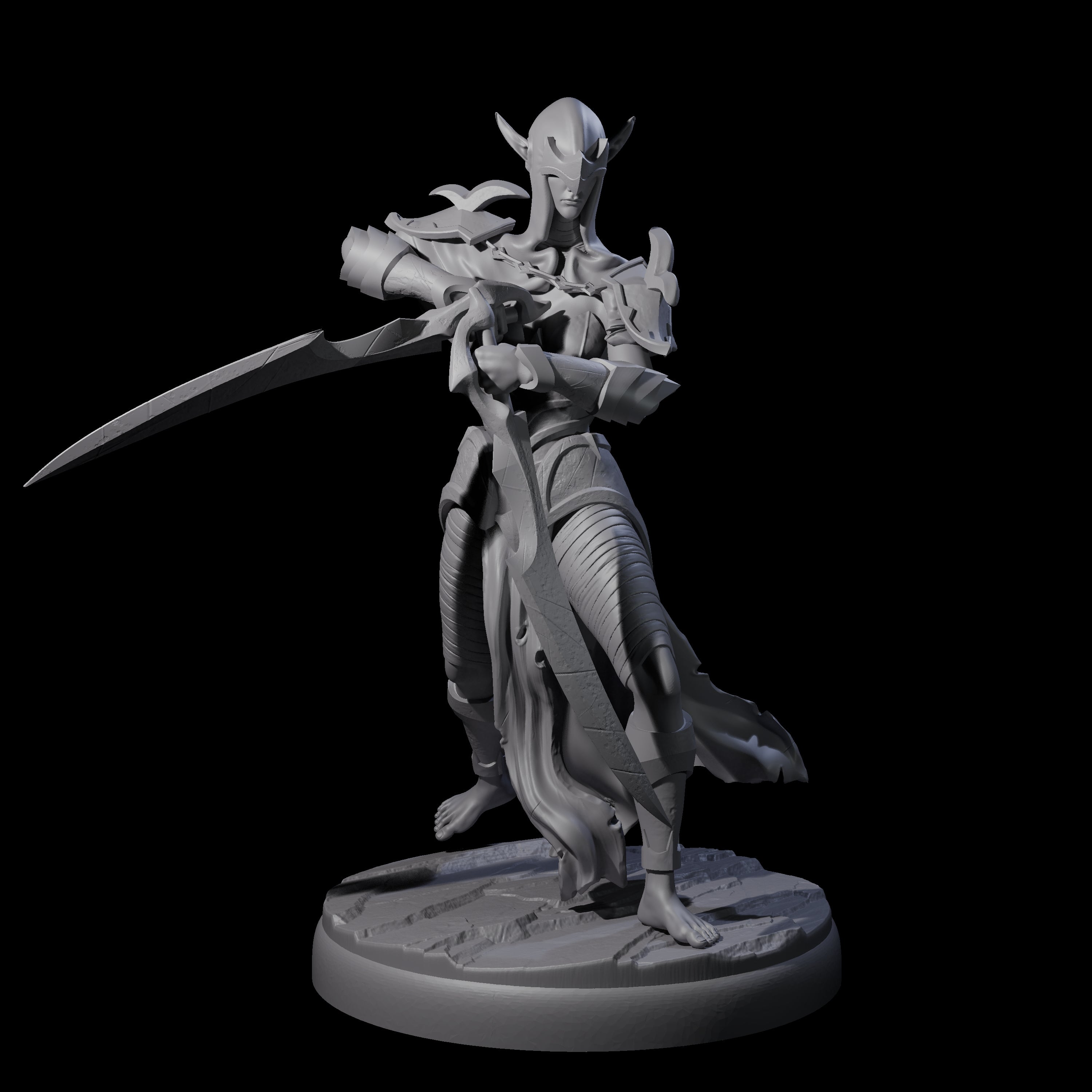 Masked Dark Elf Rogue E Miniature for Dungeons and Dragons, Pathfinder or other TTRPGs