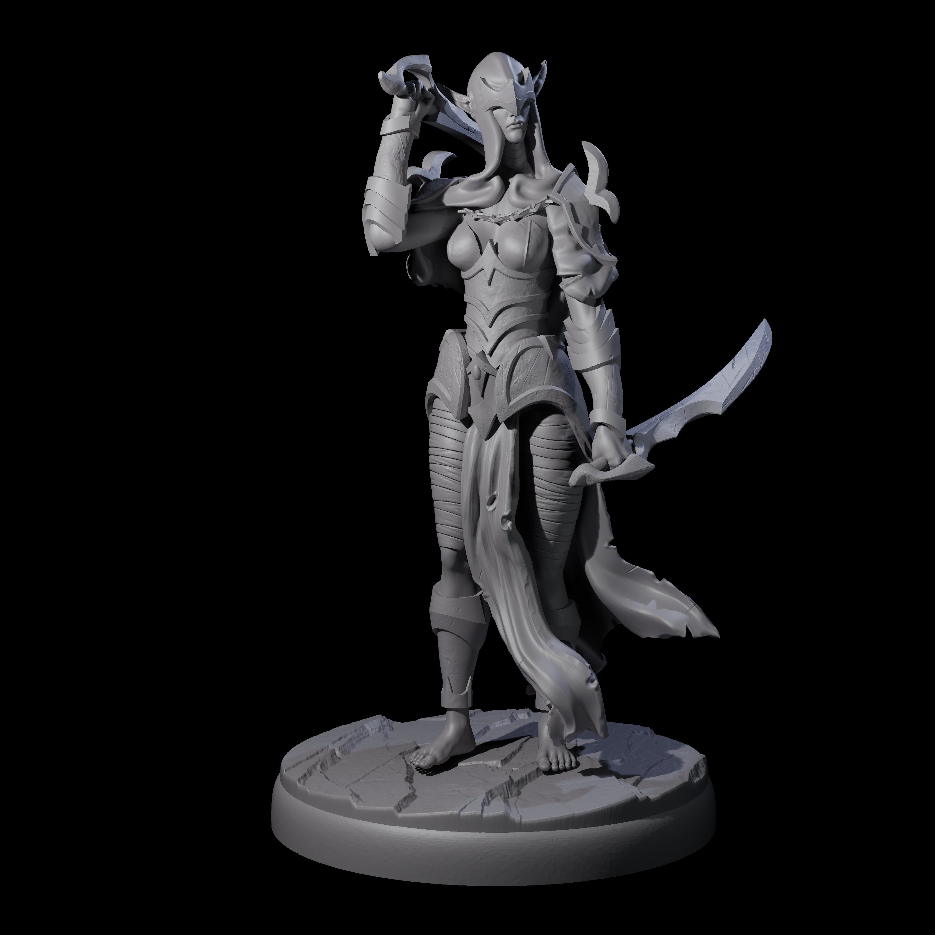 Masked Dark Elf Rogue F Miniature for Dungeons and Dragons, Pathfinder or other TTRPGs