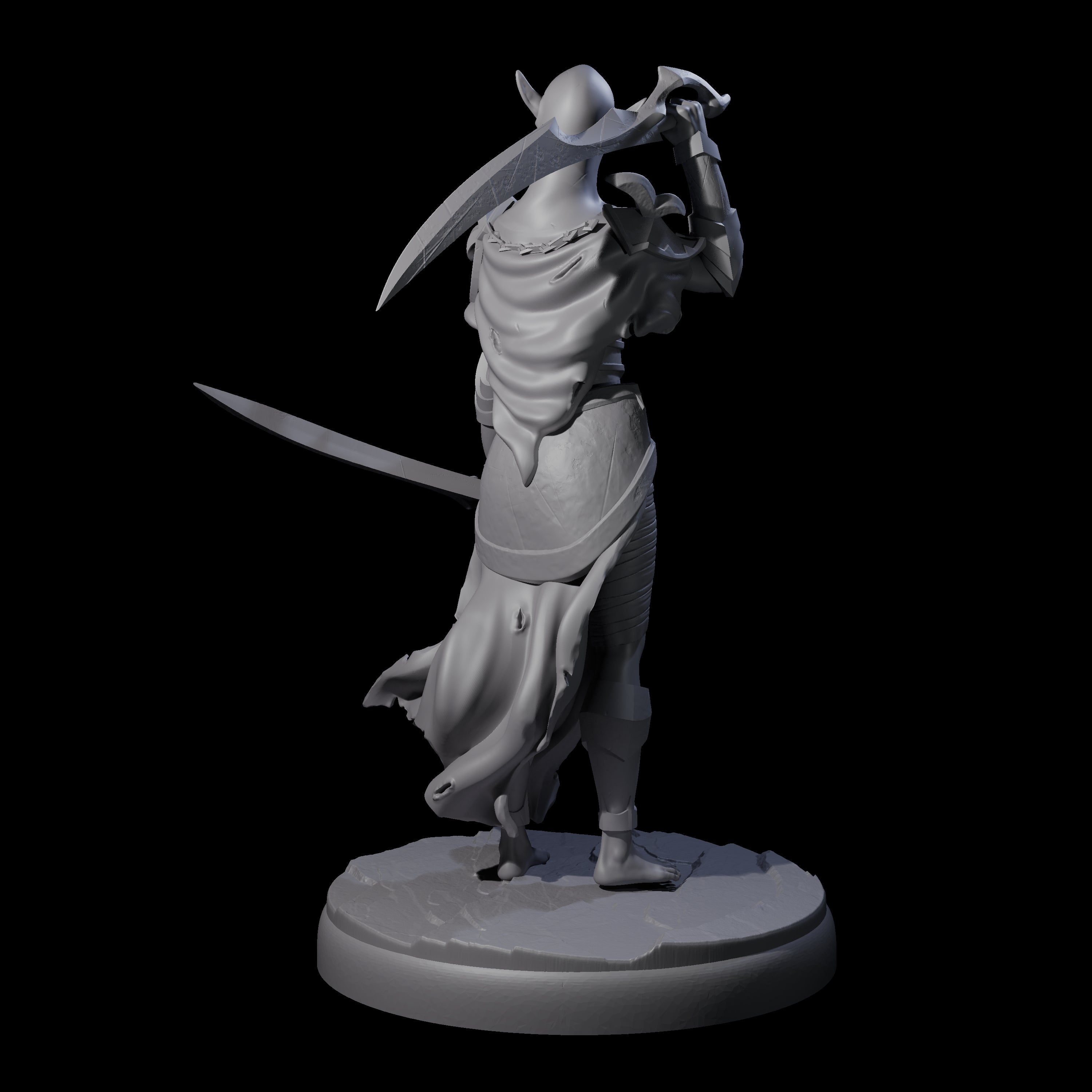 Masked Dark Elf Rogue F Miniature for Dungeons and Dragons, Pathfinder or other TTRPGs