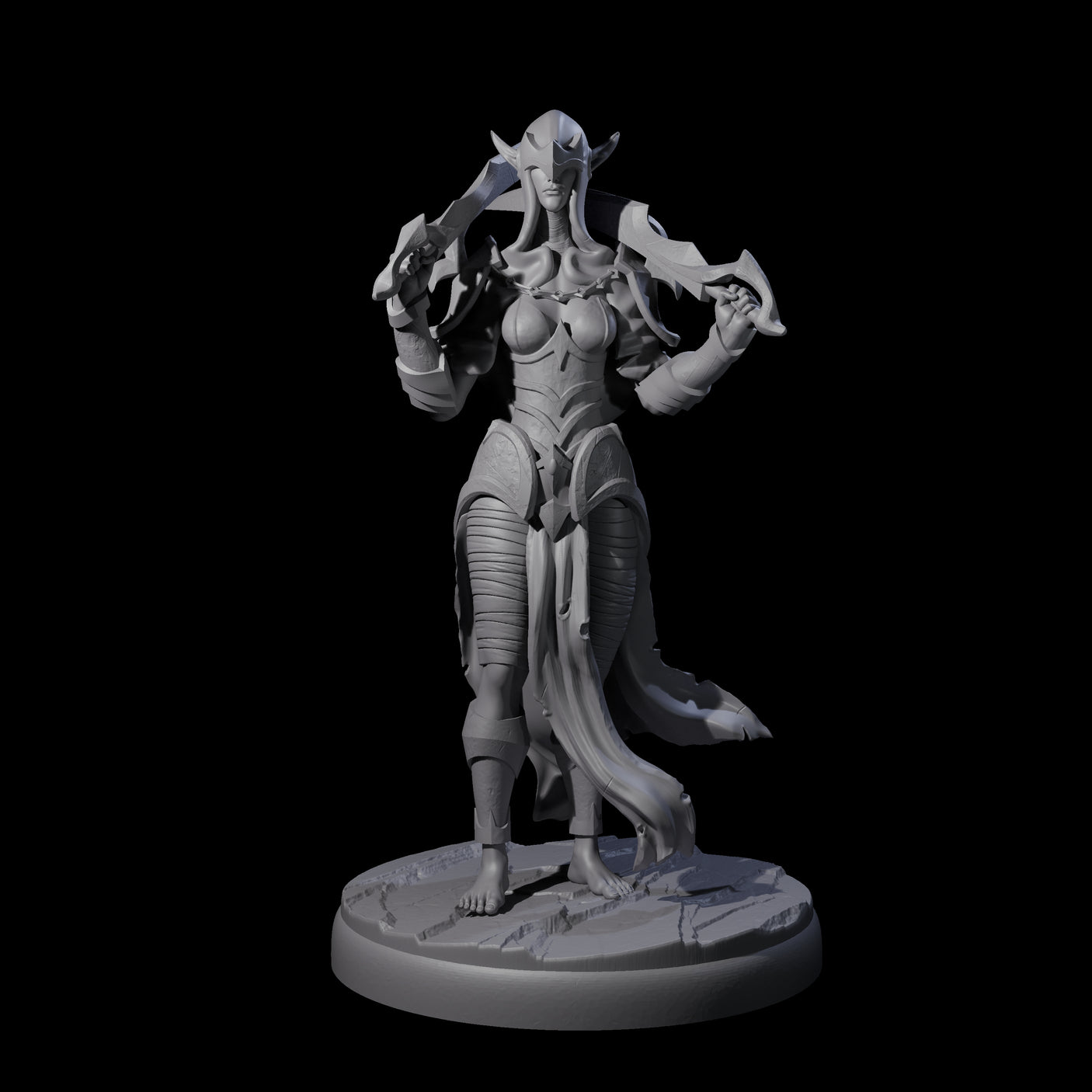 Masked Dark Elf Rogue G Miniature for Dungeons and Dragons, Pathfinder or other TTRPGs