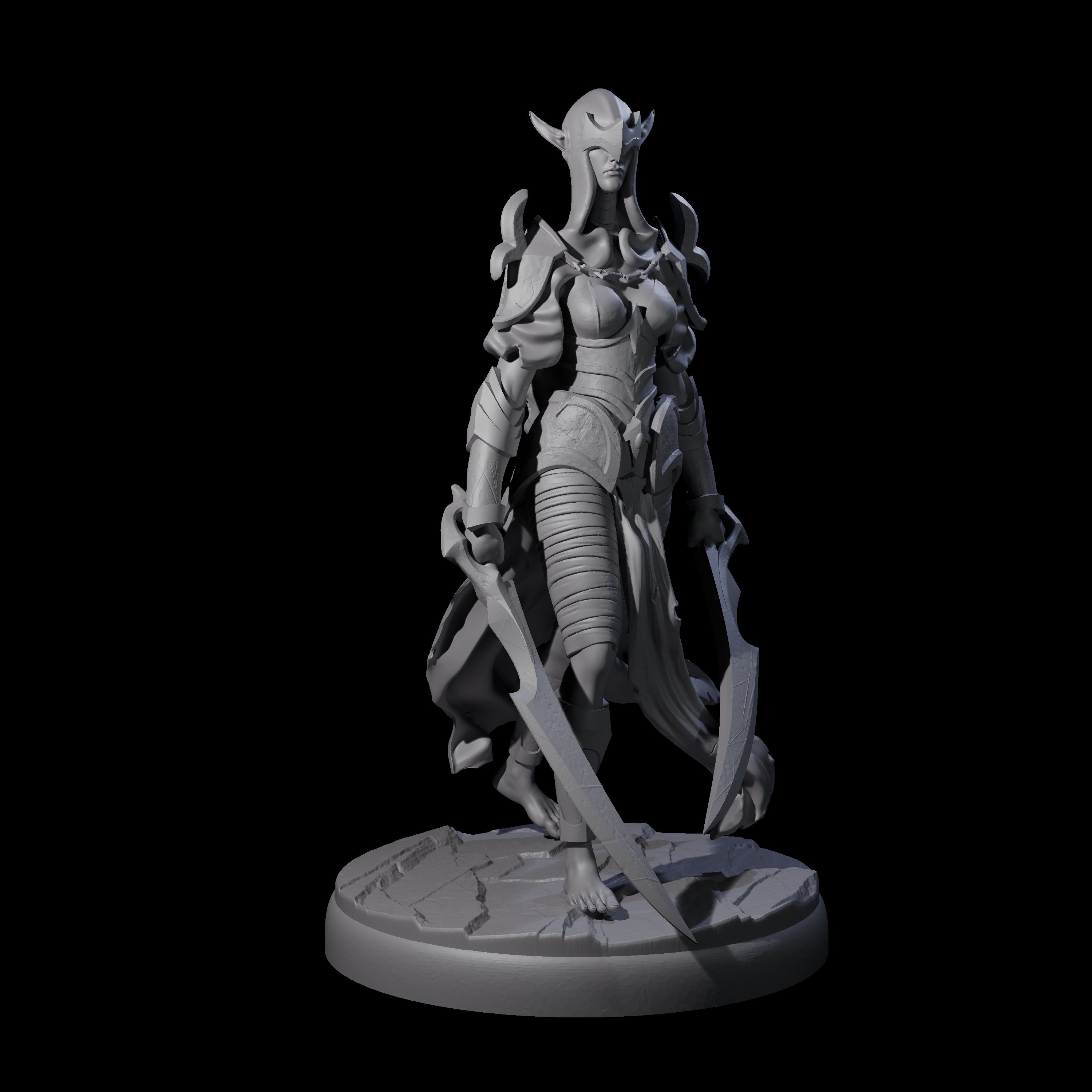 Masked Dark Elf Rogue H Miniature for Dungeons and Dragons, Pathfinder or other TTRPGs