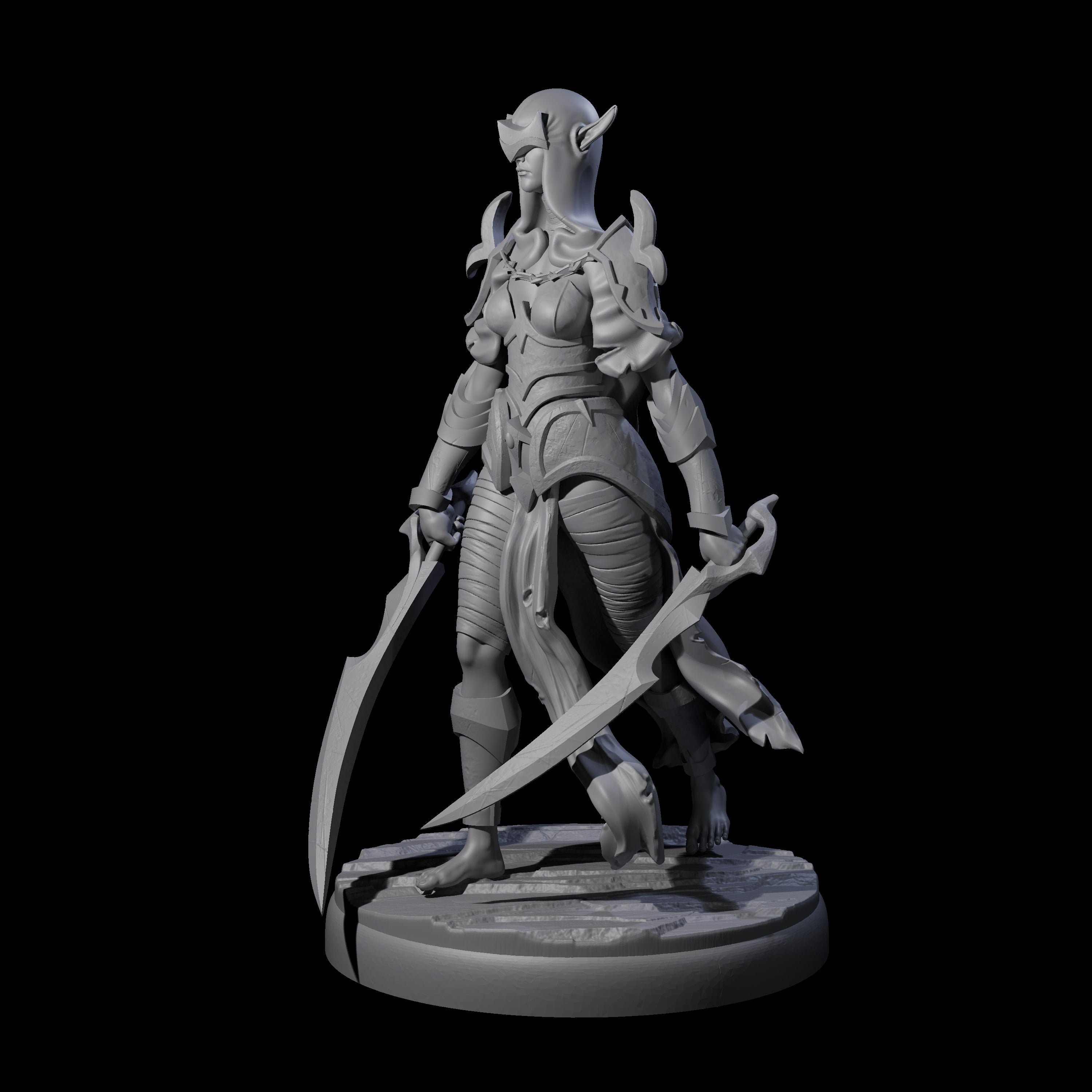 Masked Dark Elf Rogue H Miniature for Dungeons and Dragons, Pathfinder or other TTRPGs