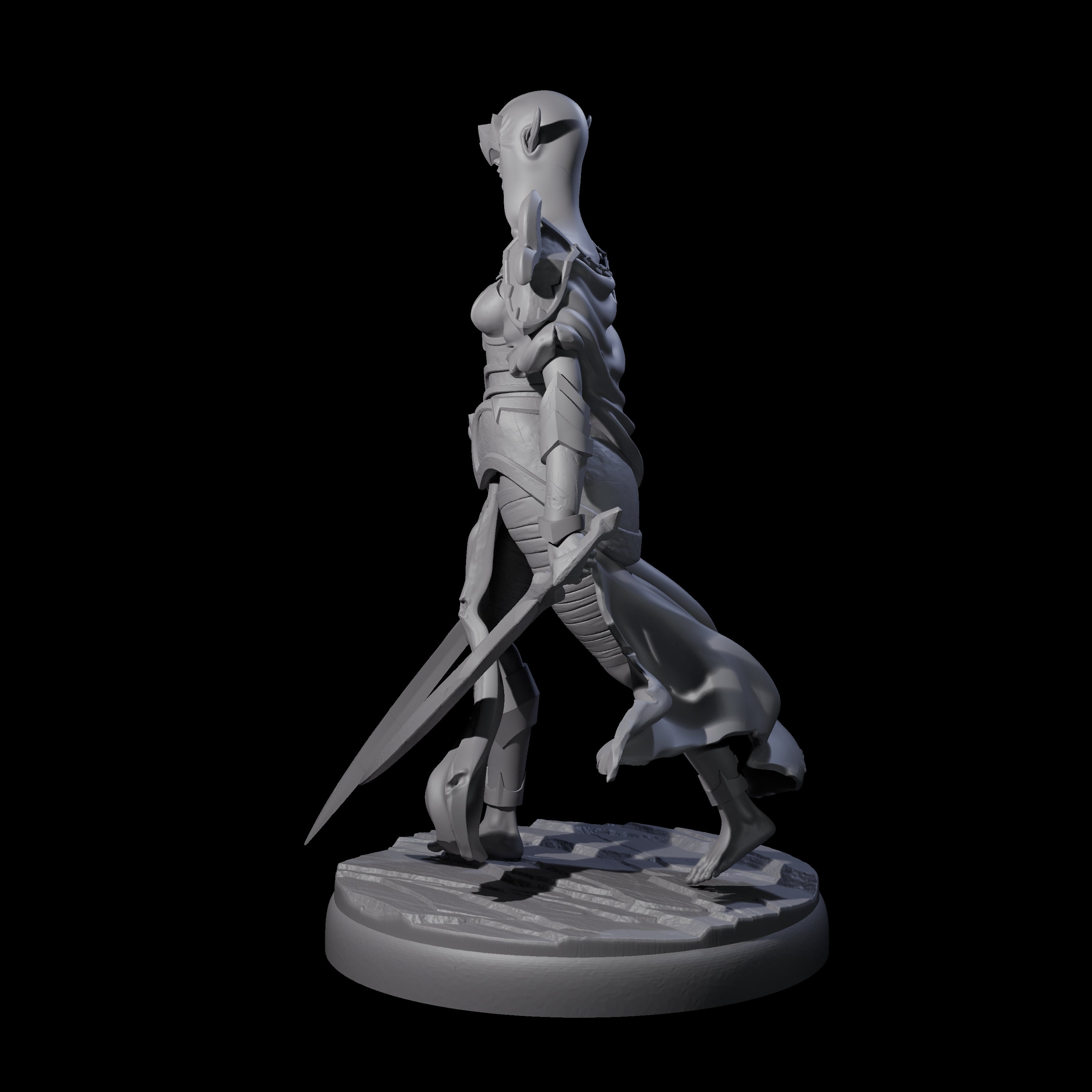 Masked Dark Elf Rogue H Miniature for Dungeons and Dragons, Pathfinder or other TTRPGs
