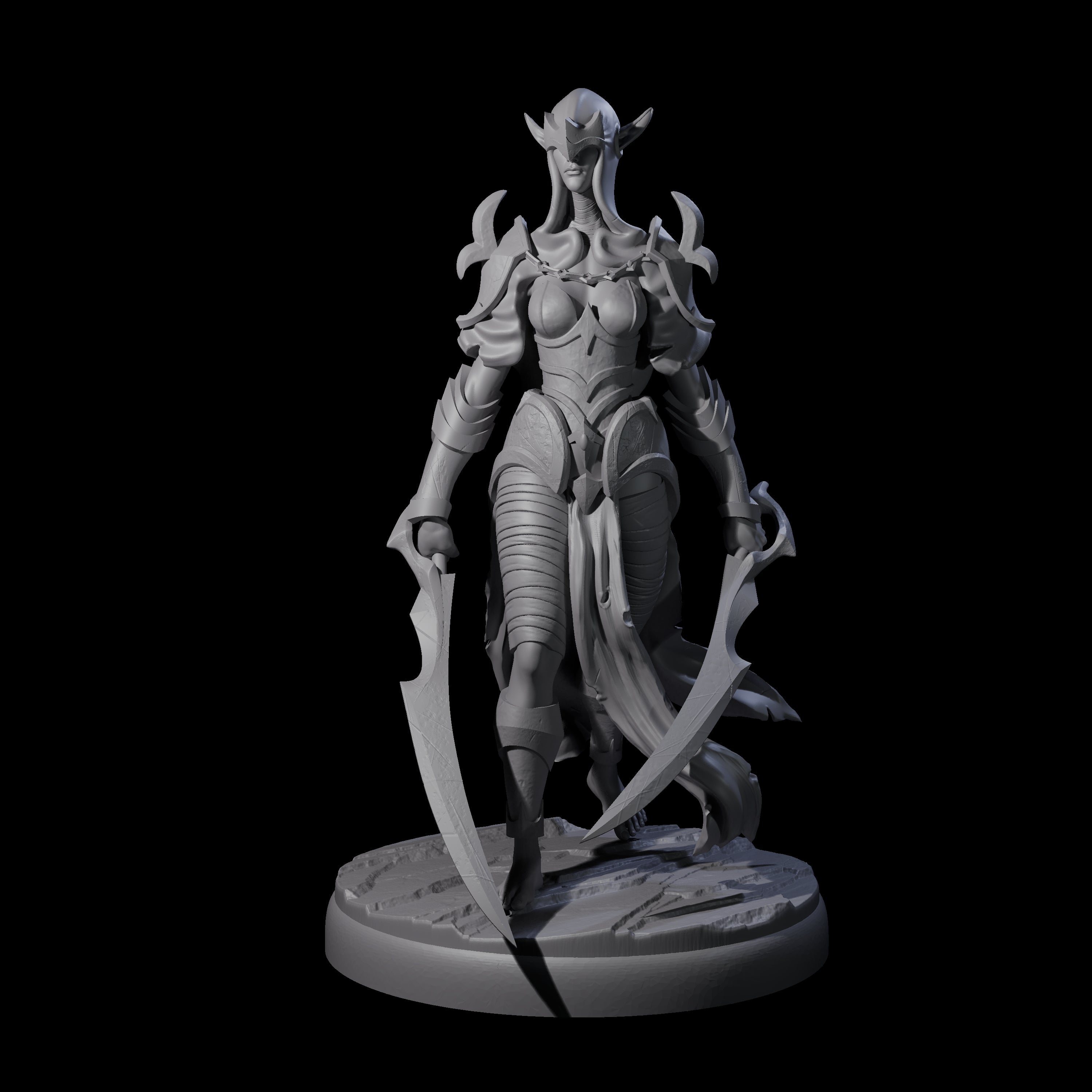 Masked Dark Elf Rogue H Miniature for Dungeons and Dragons, Pathfinder or other TTRPGs