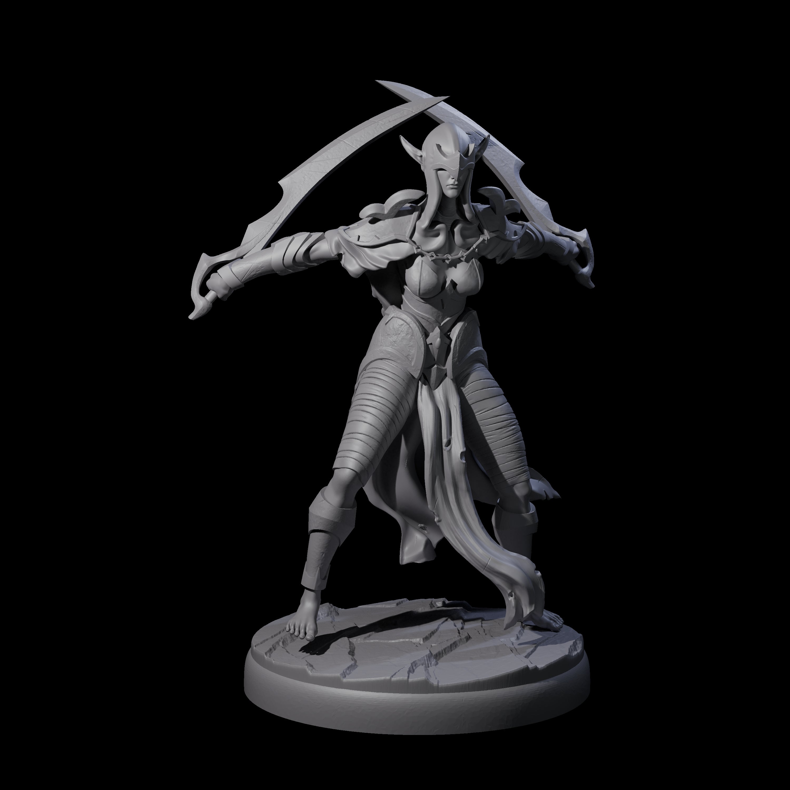 Masked Dark Elf Rogue I Miniature for Dungeons and Dragons, Pathfinder or other TTRPGs