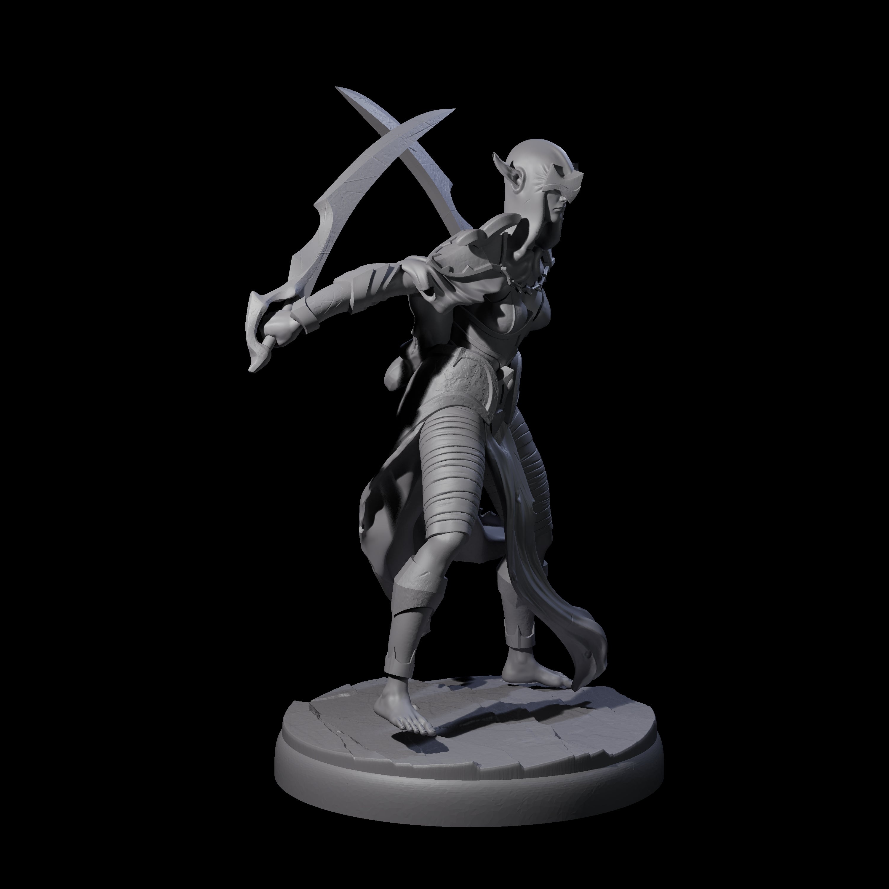 Masked Dark Elf Rogue I Miniature for Dungeons and Dragons, Pathfinder or other TTRPGs