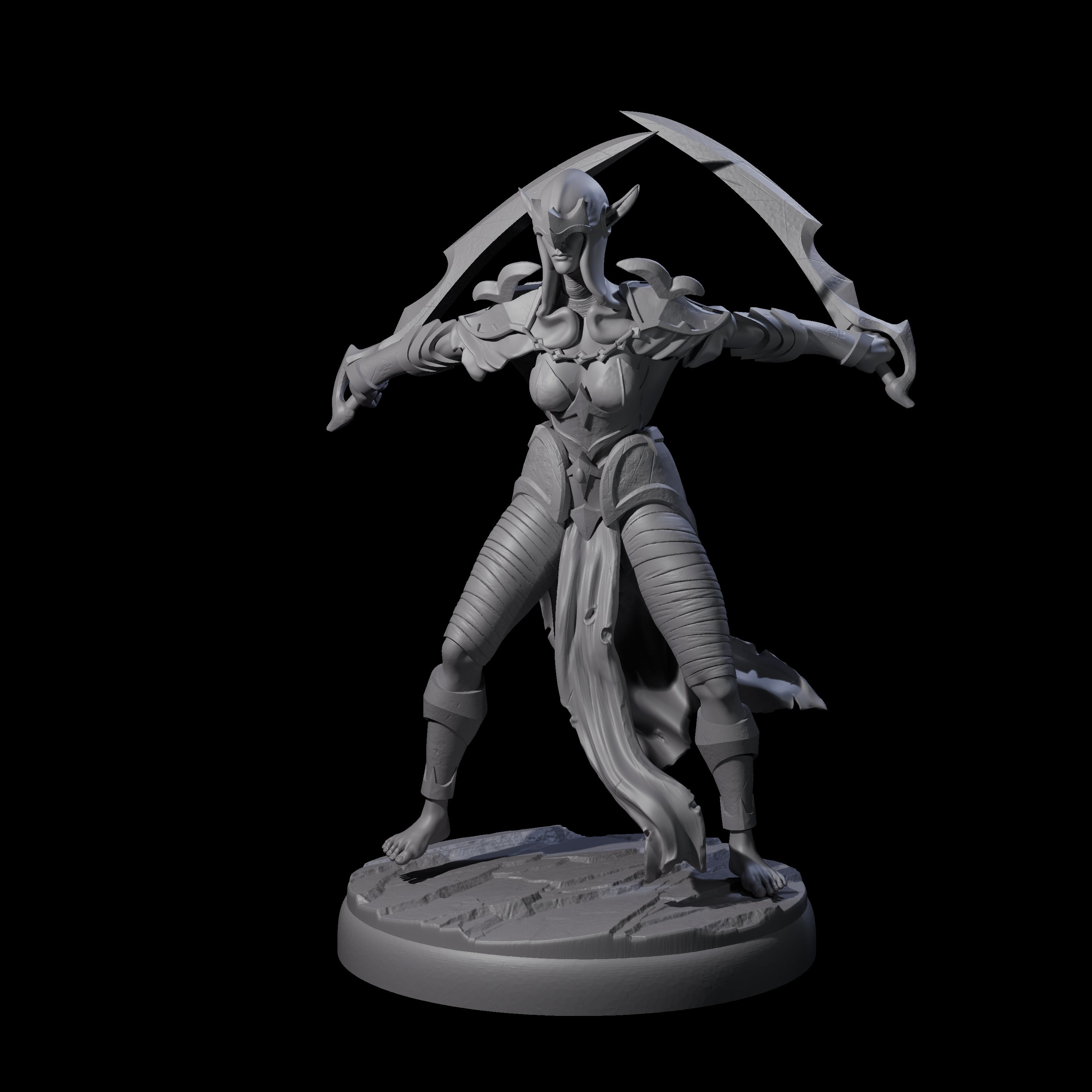 Masked Dark Elf Rogue I Miniature for Dungeons and Dragons, Pathfinder or other TTRPGs