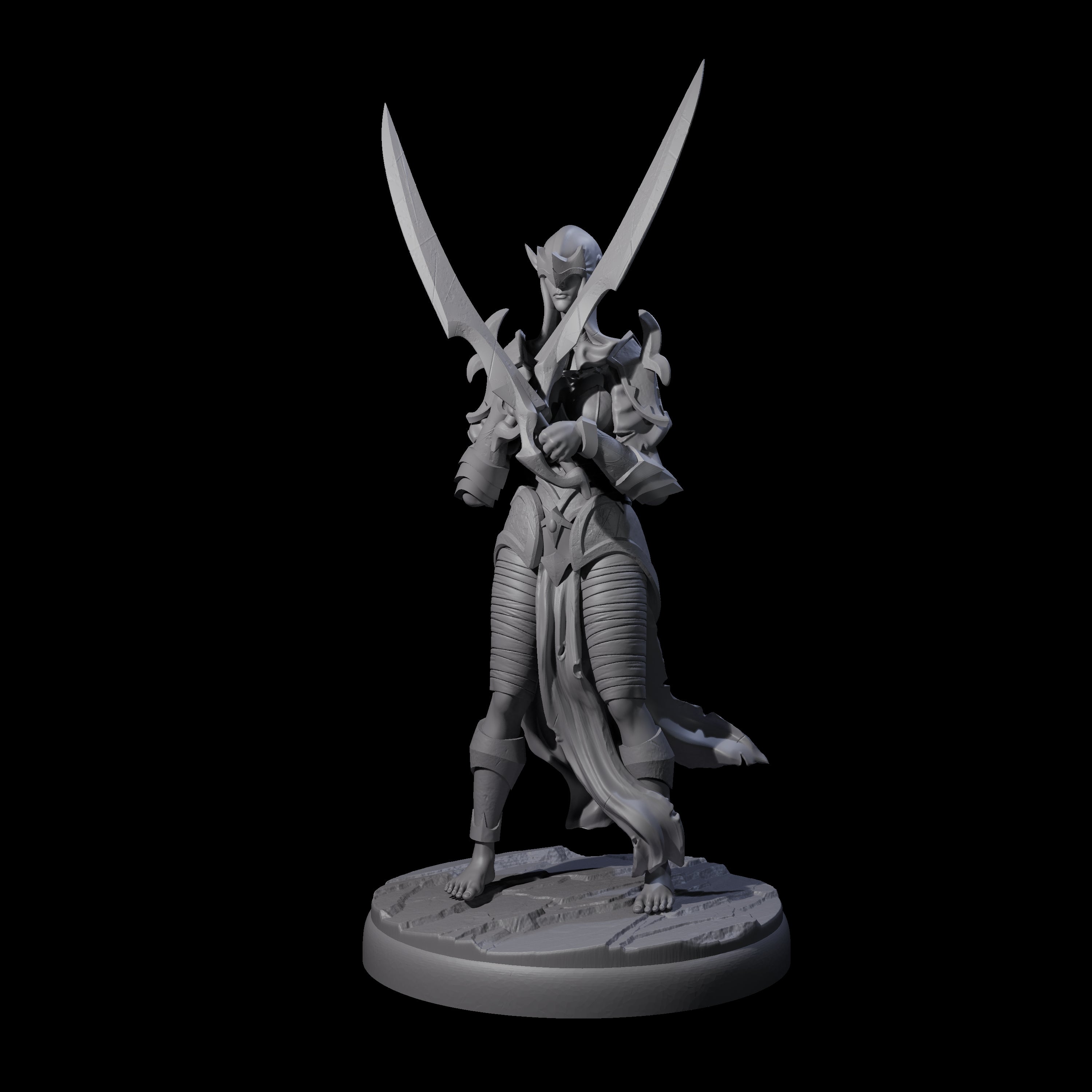 Masked Dark Elf Rogue K Miniature for Dungeons and Dragons, Pathfinder or other TTRPGs