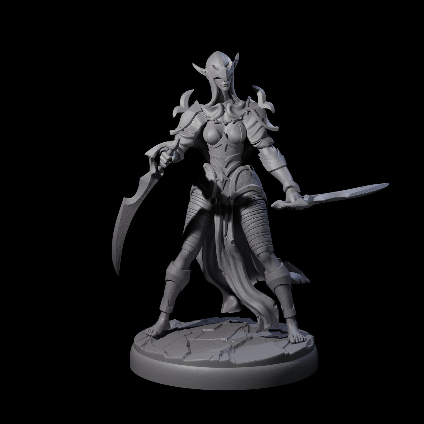 Masked Dark Elf Rogue L Miniature for Dungeons and Dragons, Pathfinder or other TTRPGs