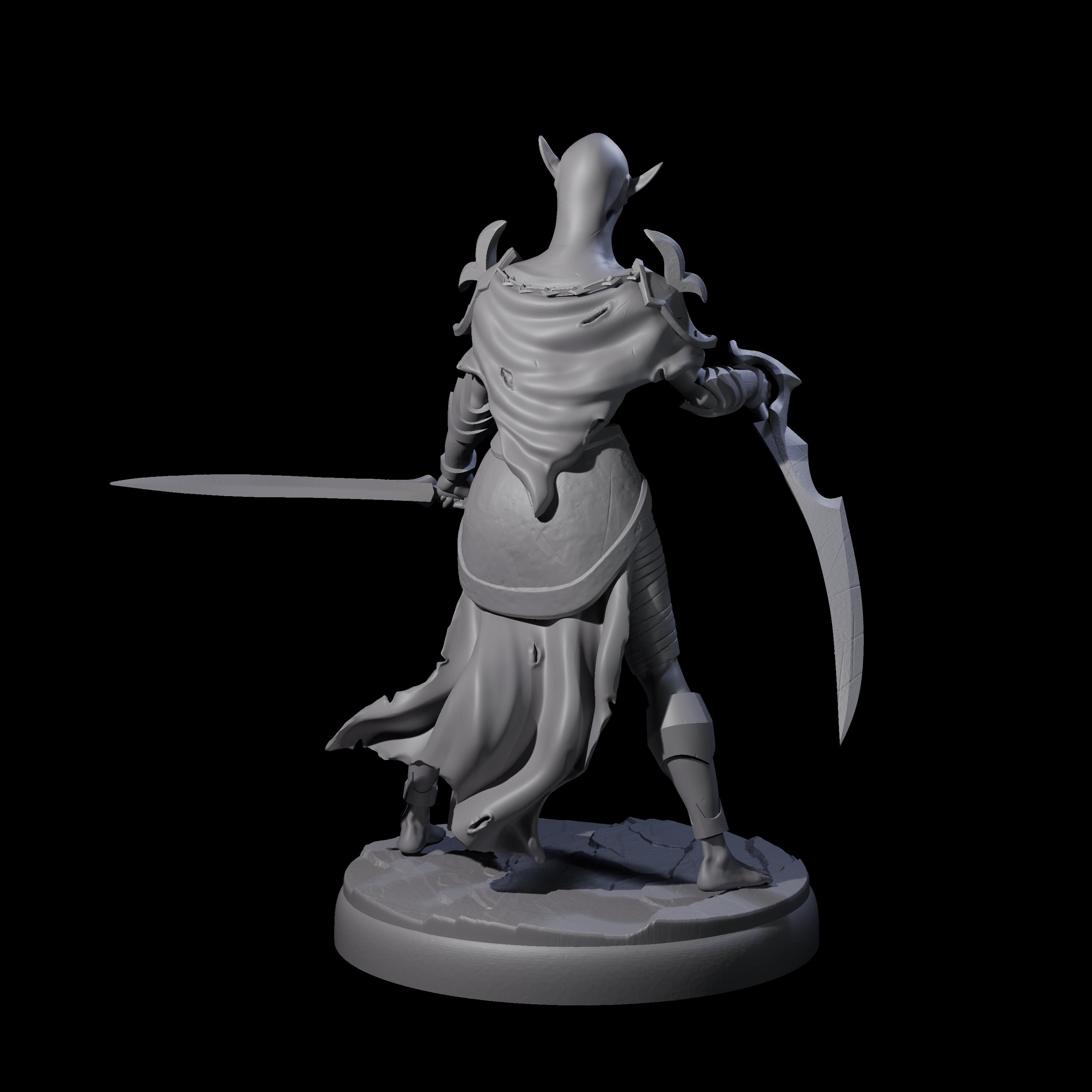 Masked Dark Elf Rogue L Miniature for Dungeons and Dragons, Pathfinder or other TTRPGs