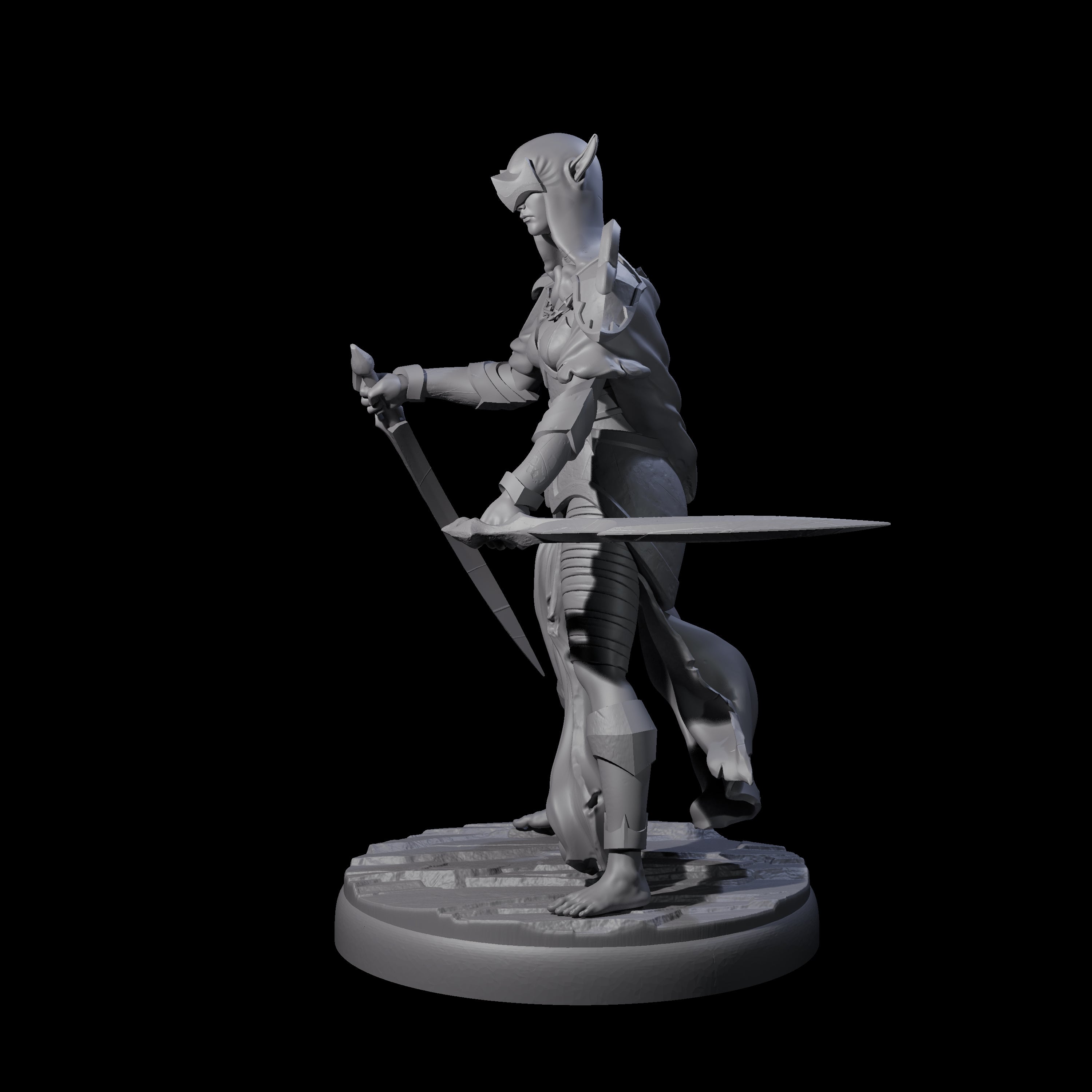 Masked Dark Elf Rogue L Miniature for Dungeons and Dragons, Pathfinder or other TTRPGs