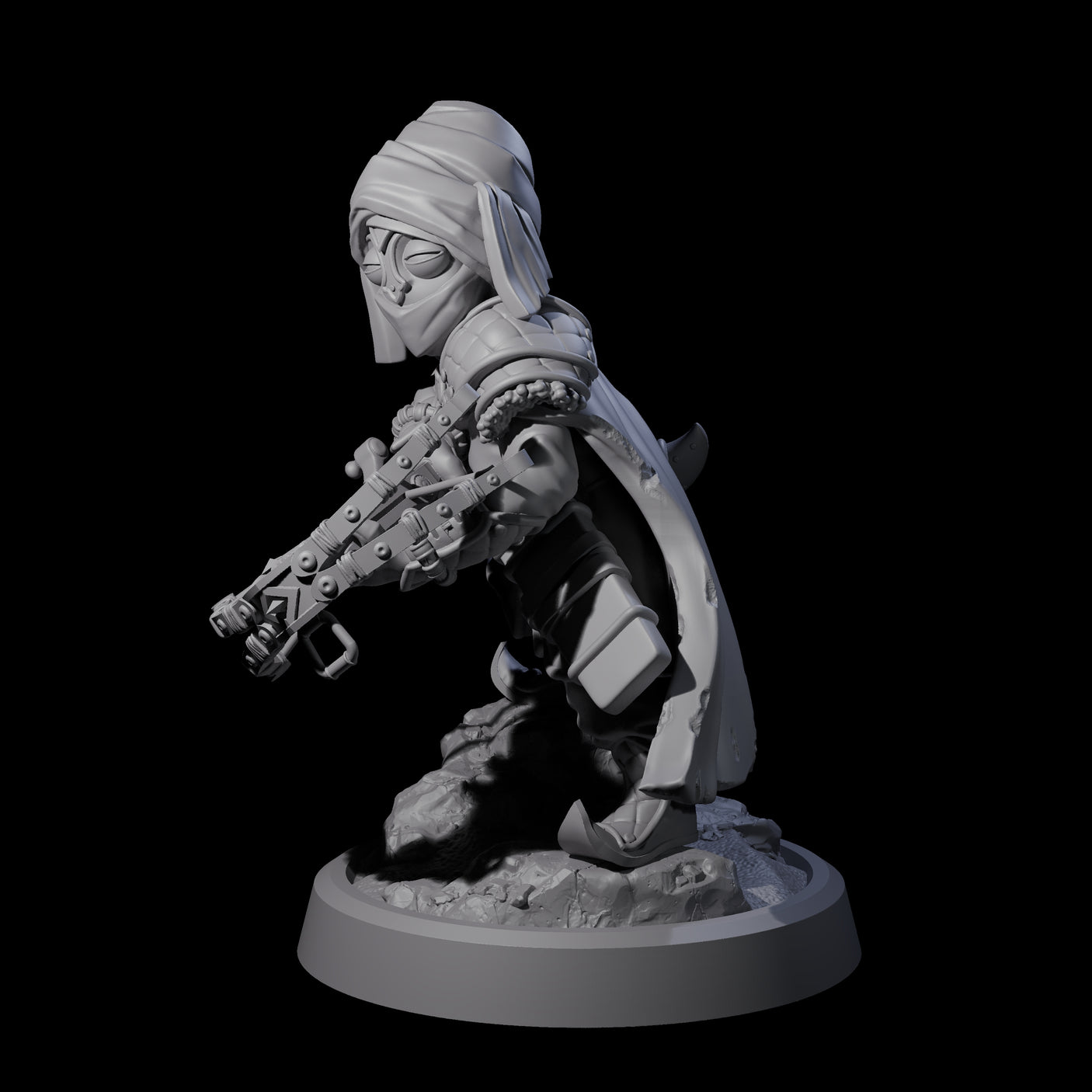 Masked Halfling Rogue Miniature for Dungeons and Dragons, Pathfinder or other TTRPGs